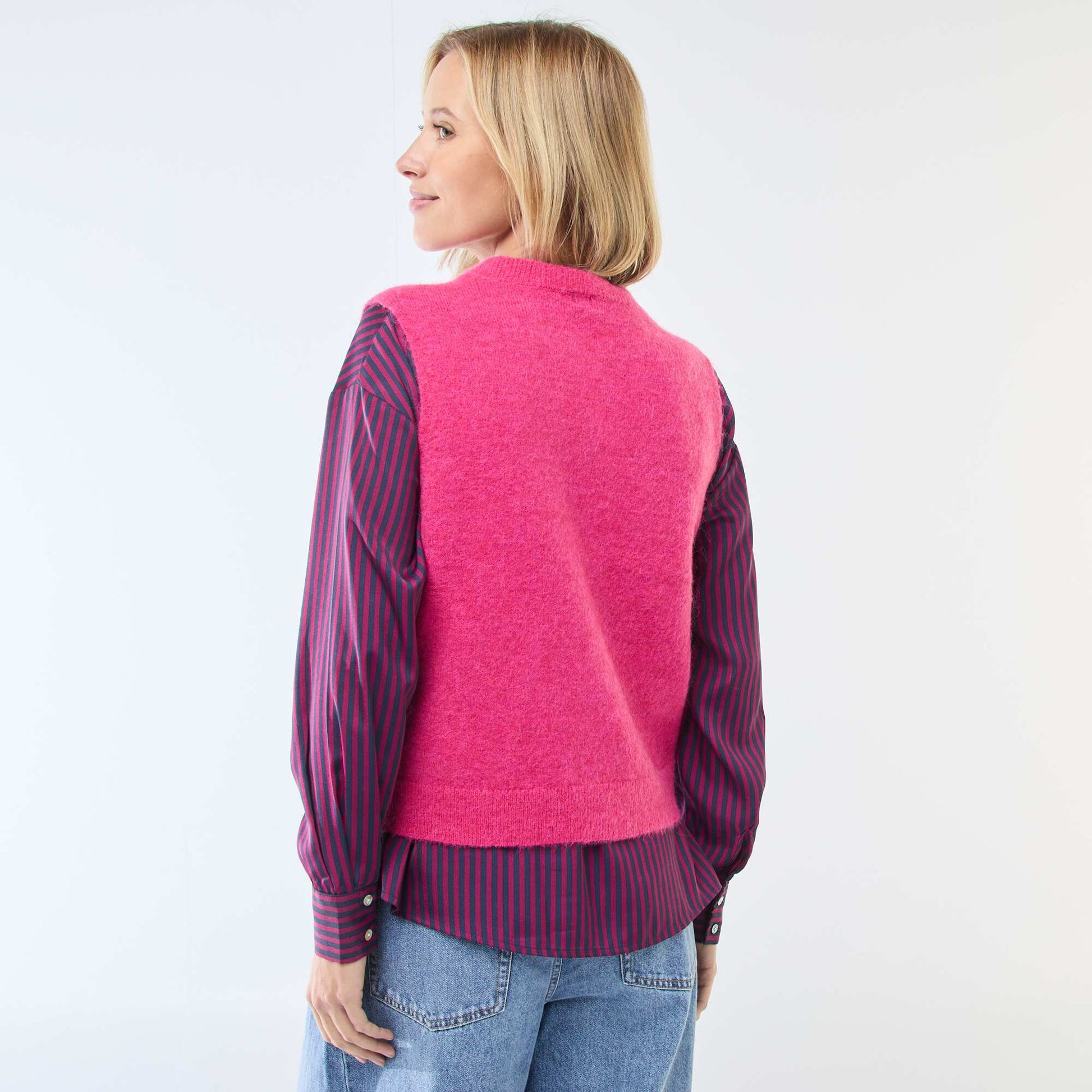 Gilet sans manches uni ROSE