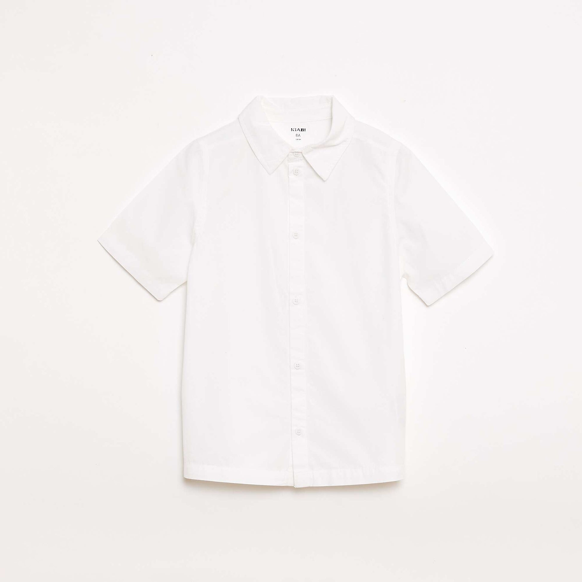 Chemise unie à manches courtes BLANC