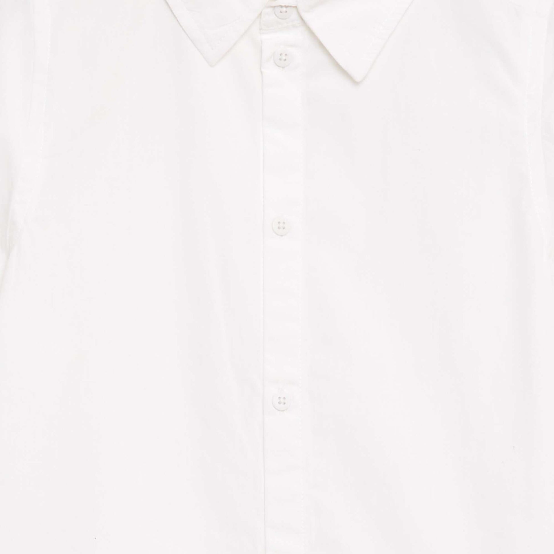 Chemise unie à manches courtes BLANC