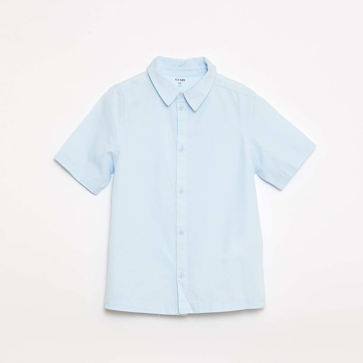 Chemise unie à manches courtes BLEU