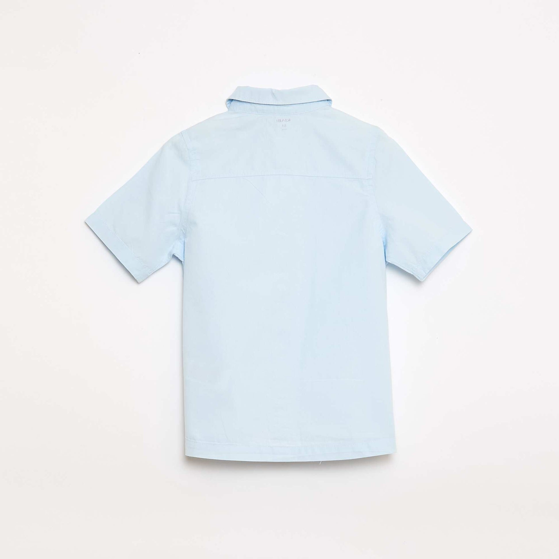 Chemise unie à manches courtes BLEU