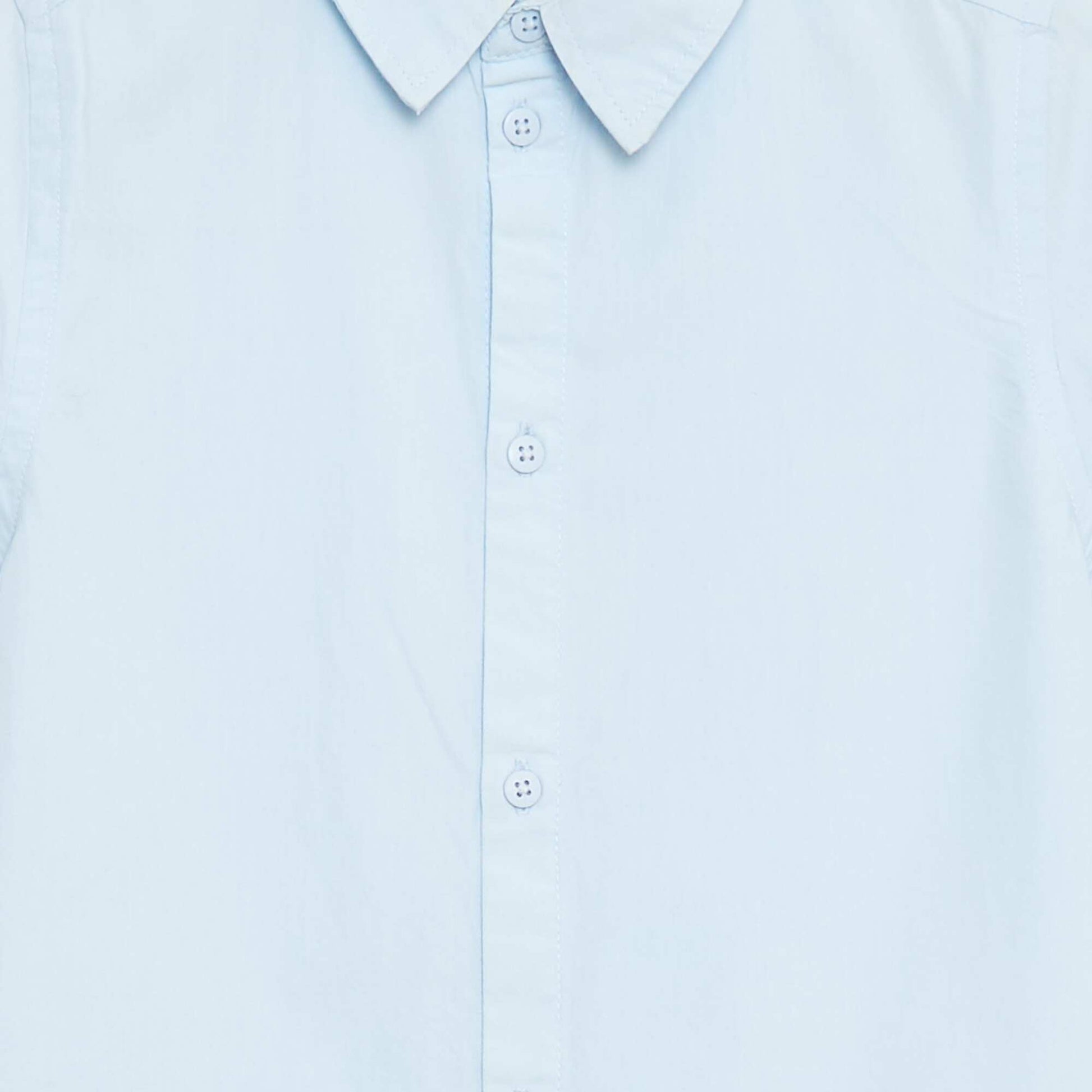 Chemise unie à manches courtes BLEU
