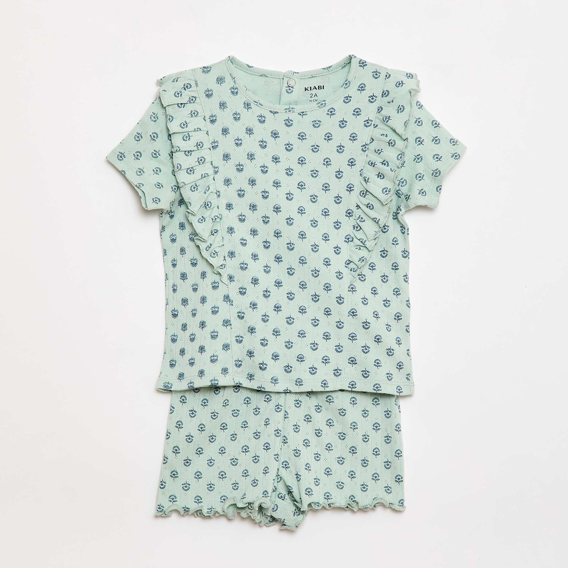 Pyjama short 2 pièces VERT