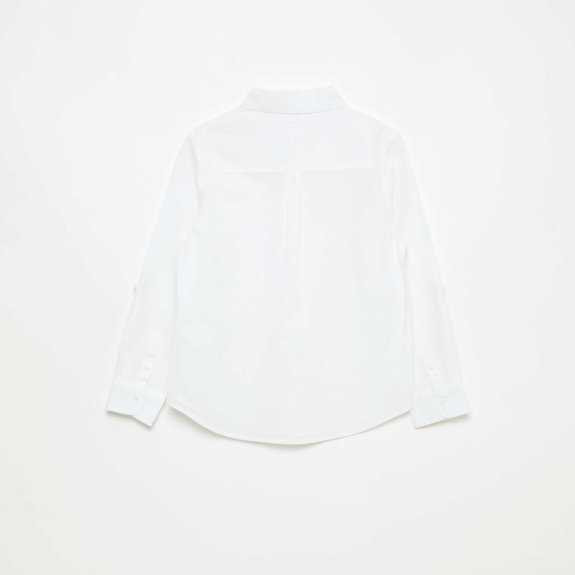 Chemise avec poche et manches retroussables BLANC