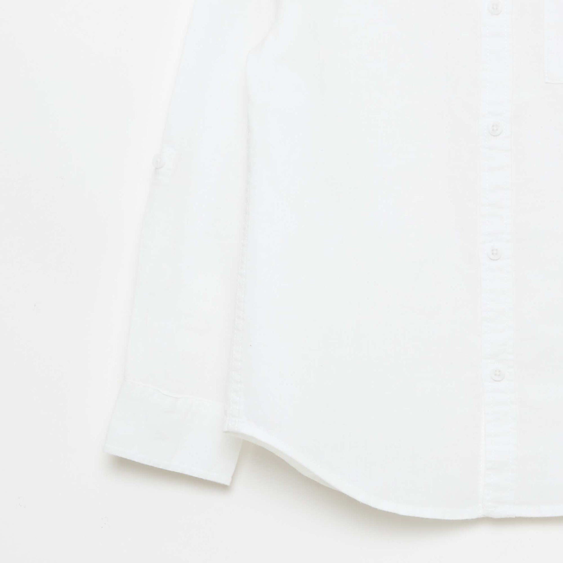 Chemise avec poche et manches retroussables BLANC