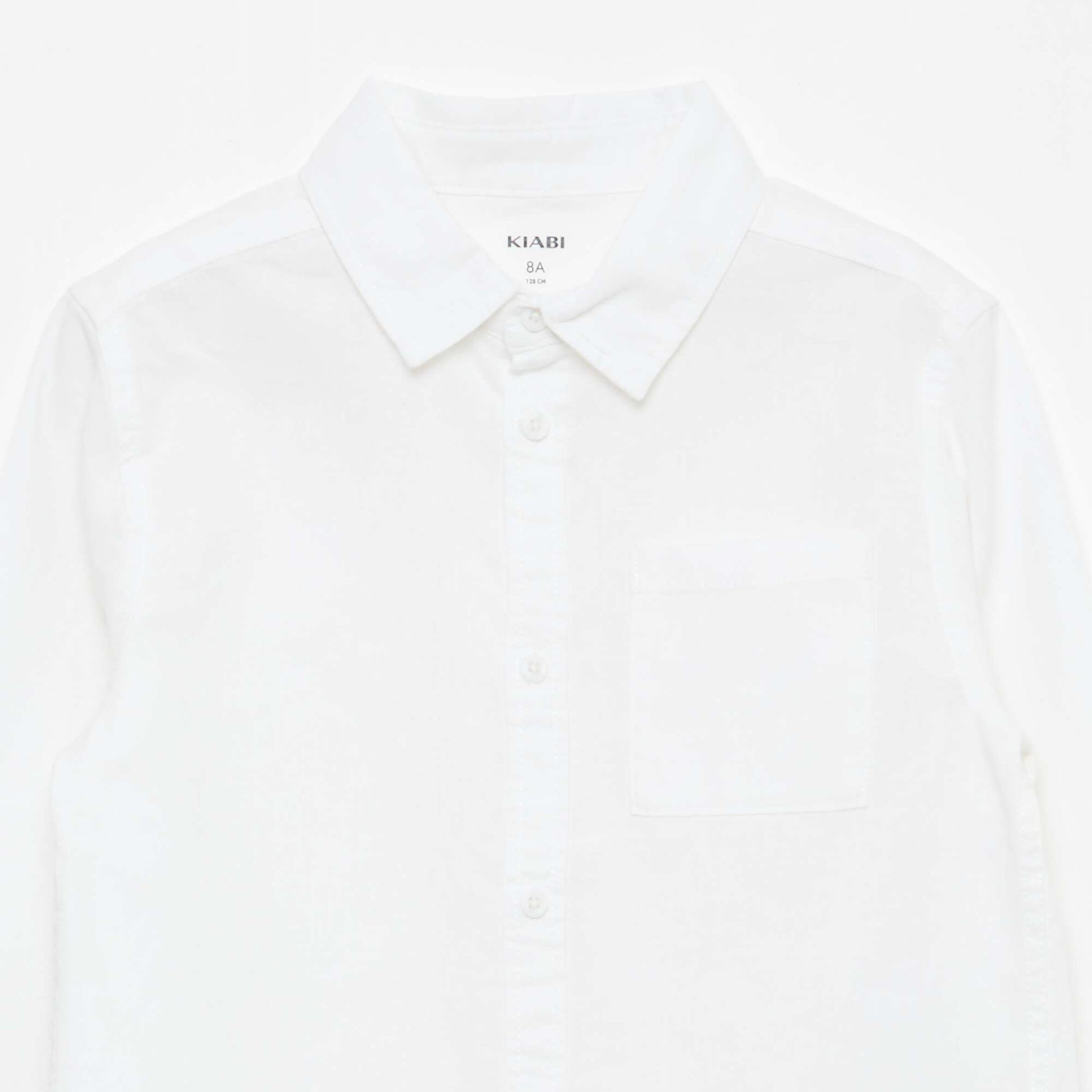 Chemise avec poche et manches retroussables BLANC