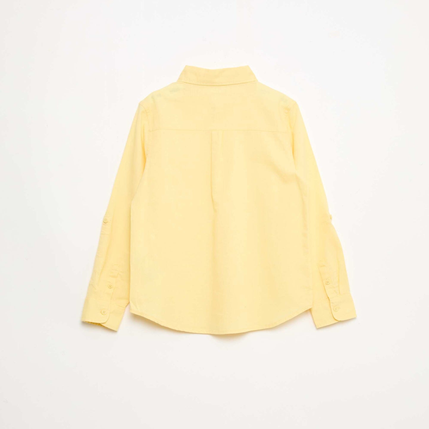 Chemise avec poche et manches retroussables JAUNE