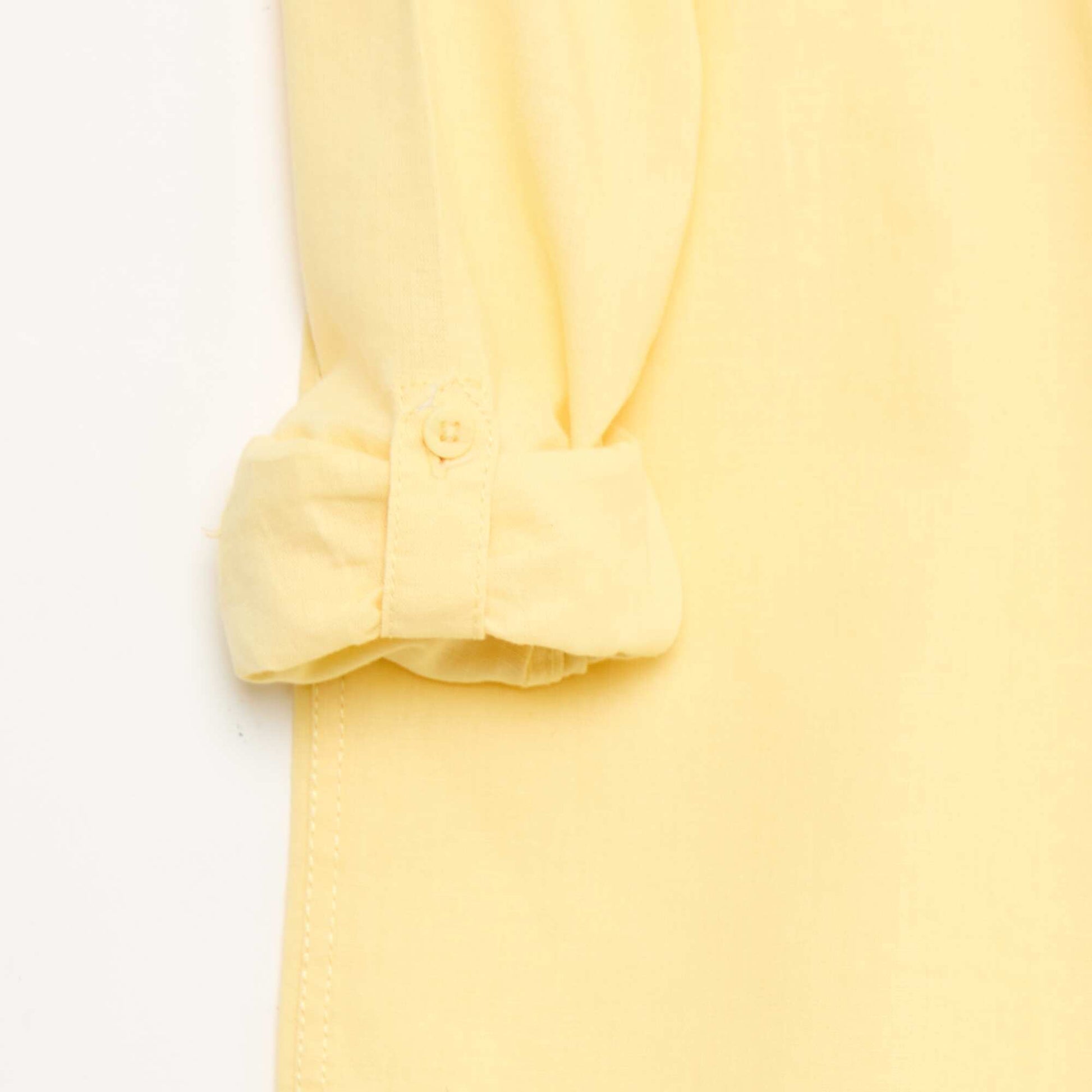 Chemise avec poche et manches retroussables JAUNE