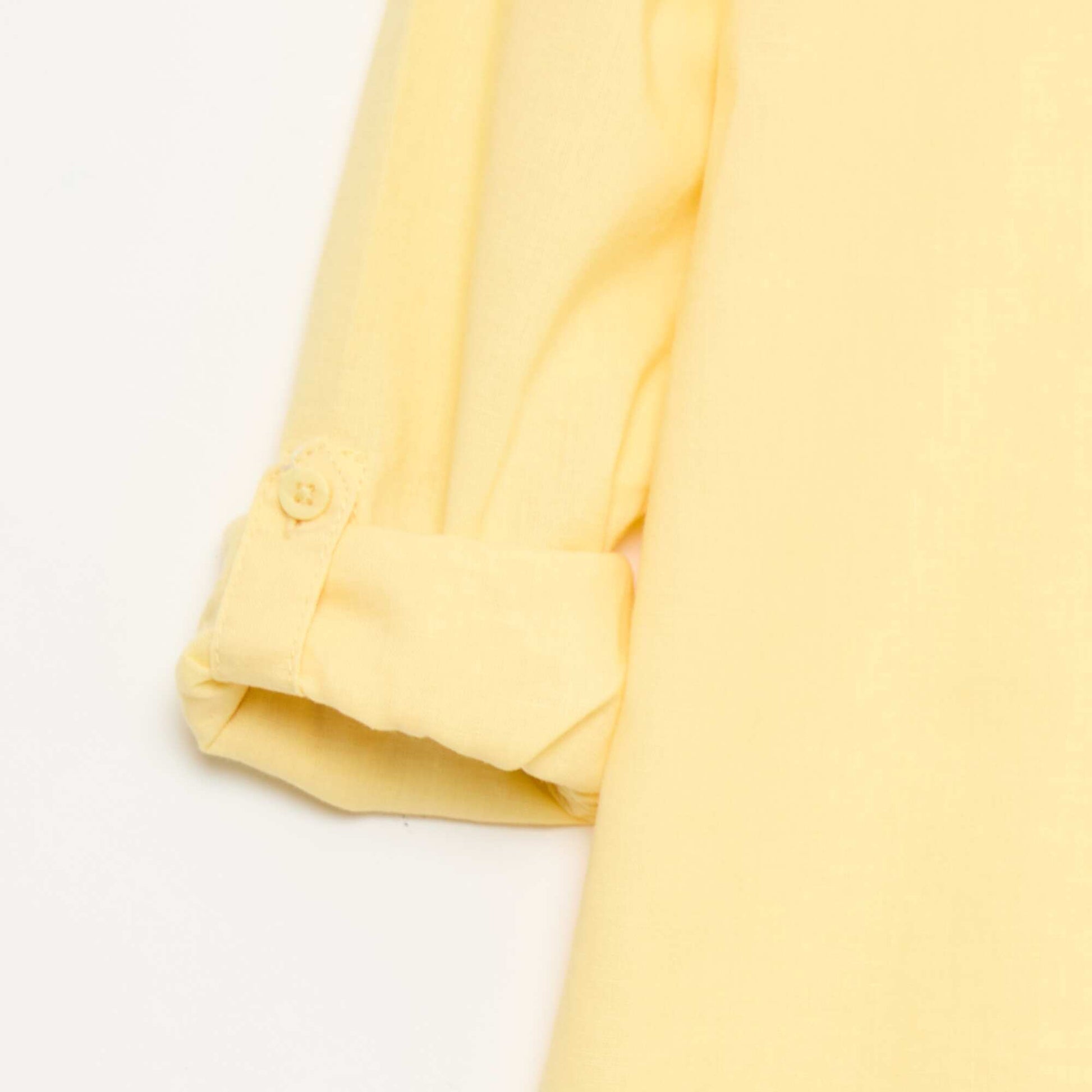 Chemise avec poche et manches retroussables JAUNE