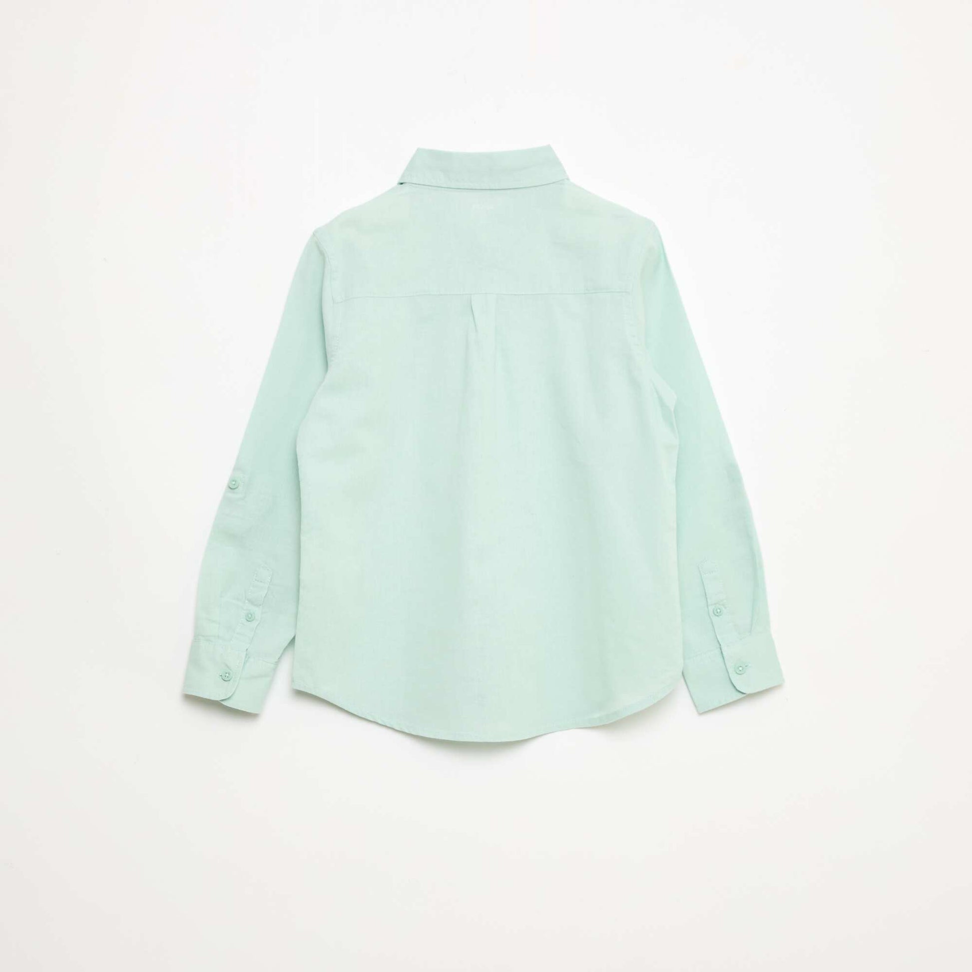 Chemise avec poche et manches retroussables BLEU