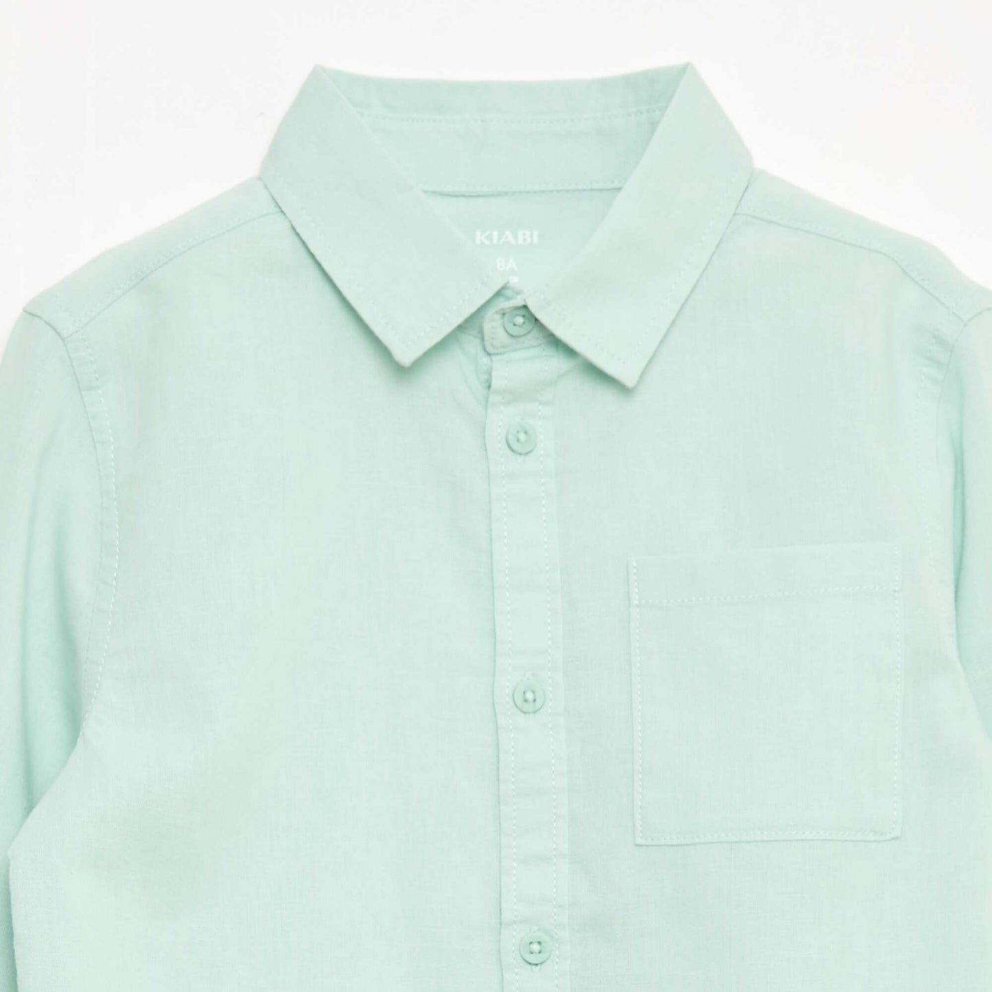 Chemise avec poche et manches retroussables BLEU