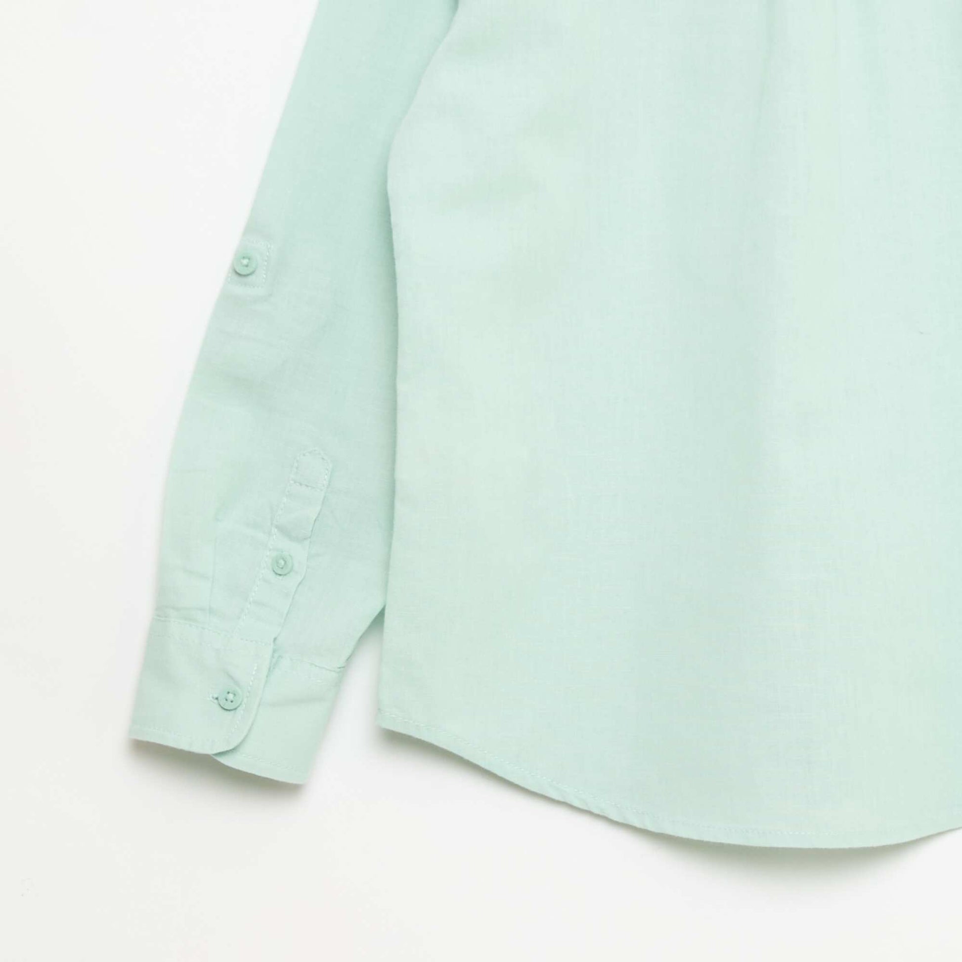 Chemise avec poche et manches retroussables BLEU