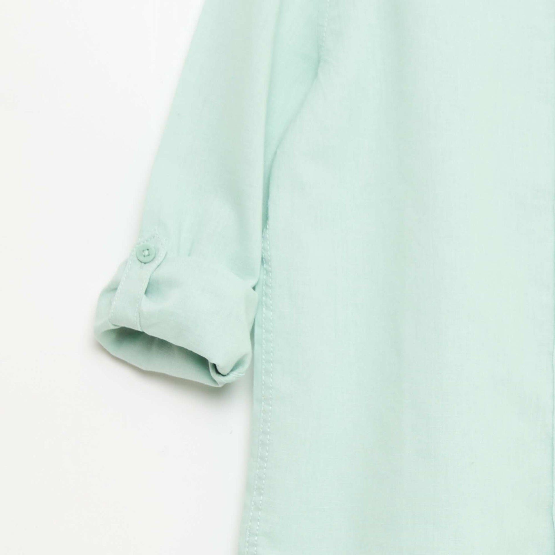 Chemise avec poche et manches retroussables BLEU