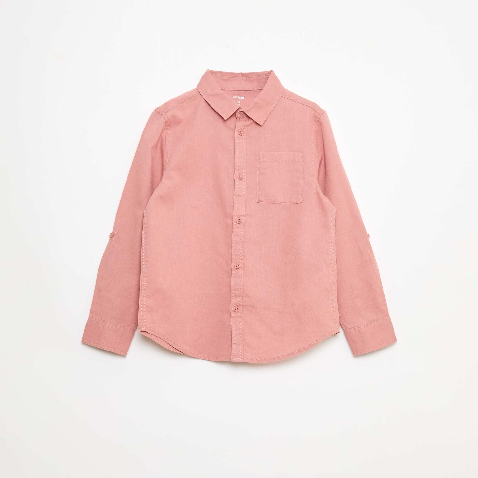 Chemise avec poche et manches retroussables ROSE