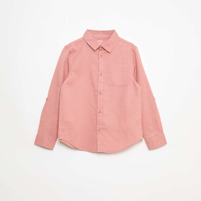 Chemise avec poche et manches retroussables ROSE