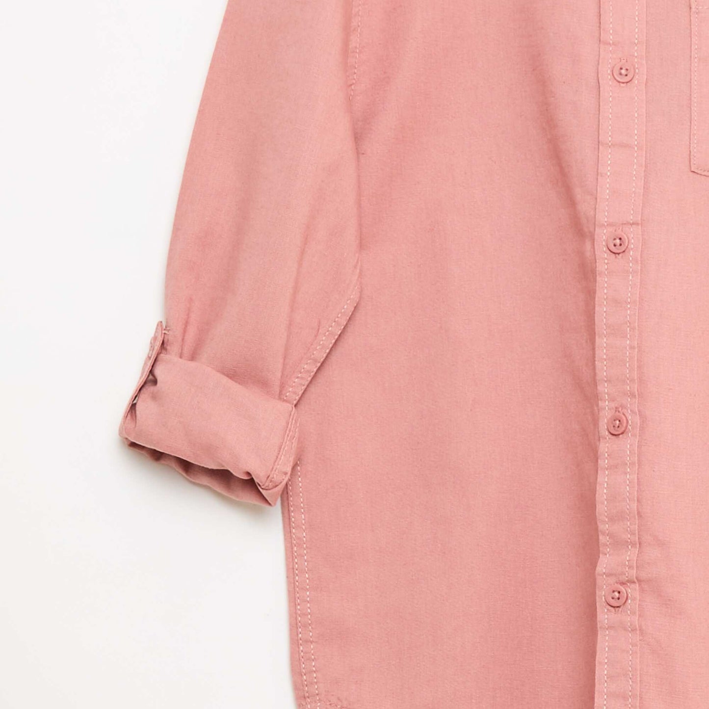 Chemise avec poche et manches retroussables ROSE