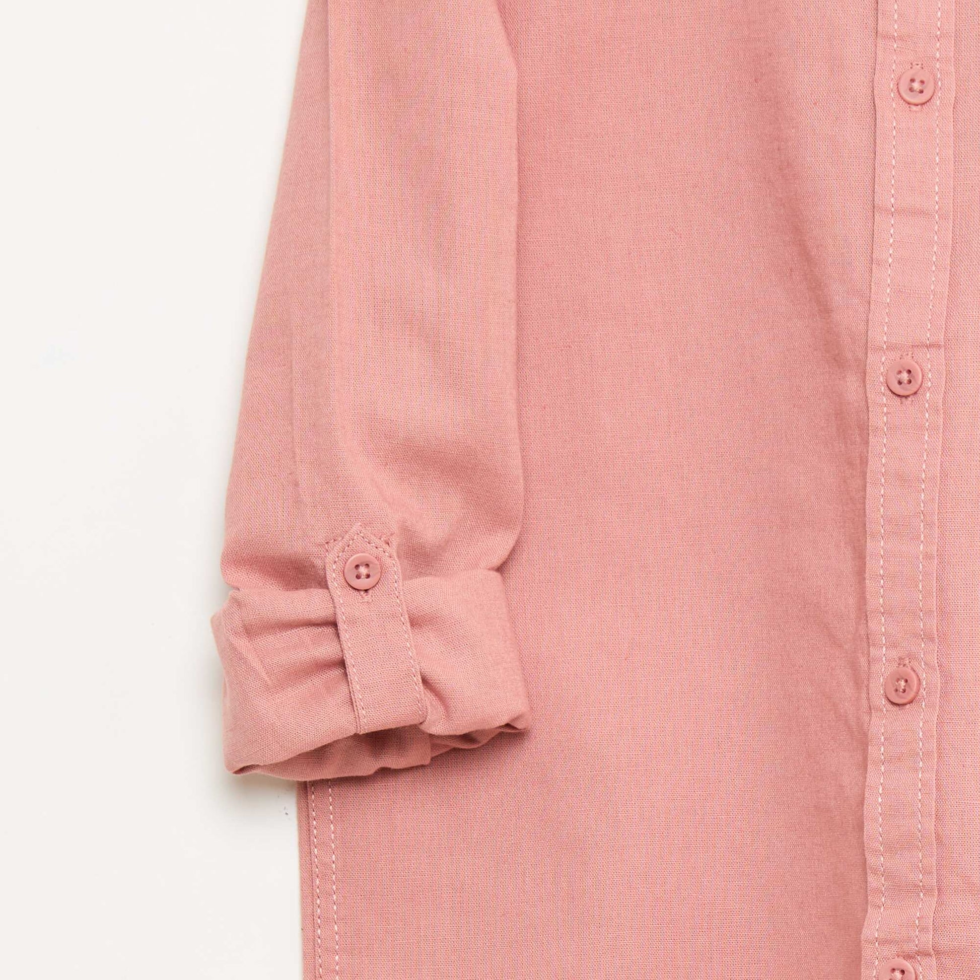 Chemise avec poche et manches retroussables ROSE