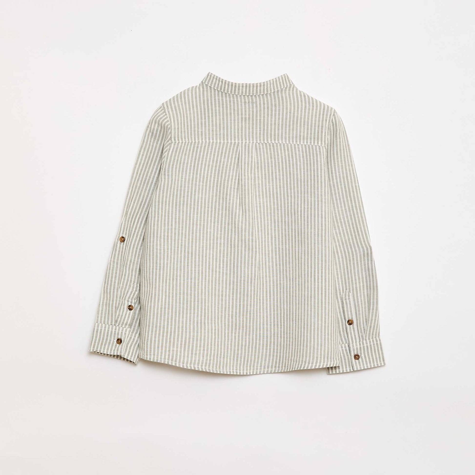 Chemise à manches longues en lin et coton KAKI