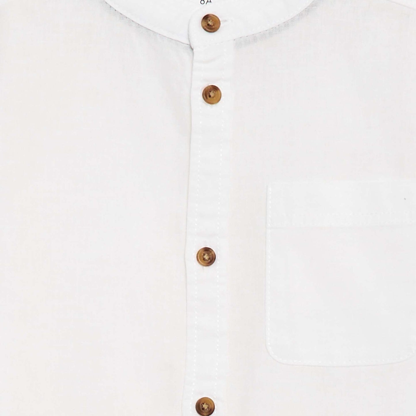 Chemise à manches longues en lin et coton BLANC