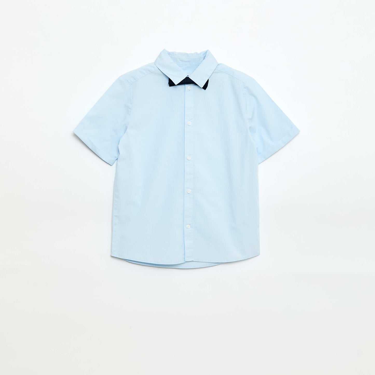 Chemise en popeline avec nœud papillon BLEU