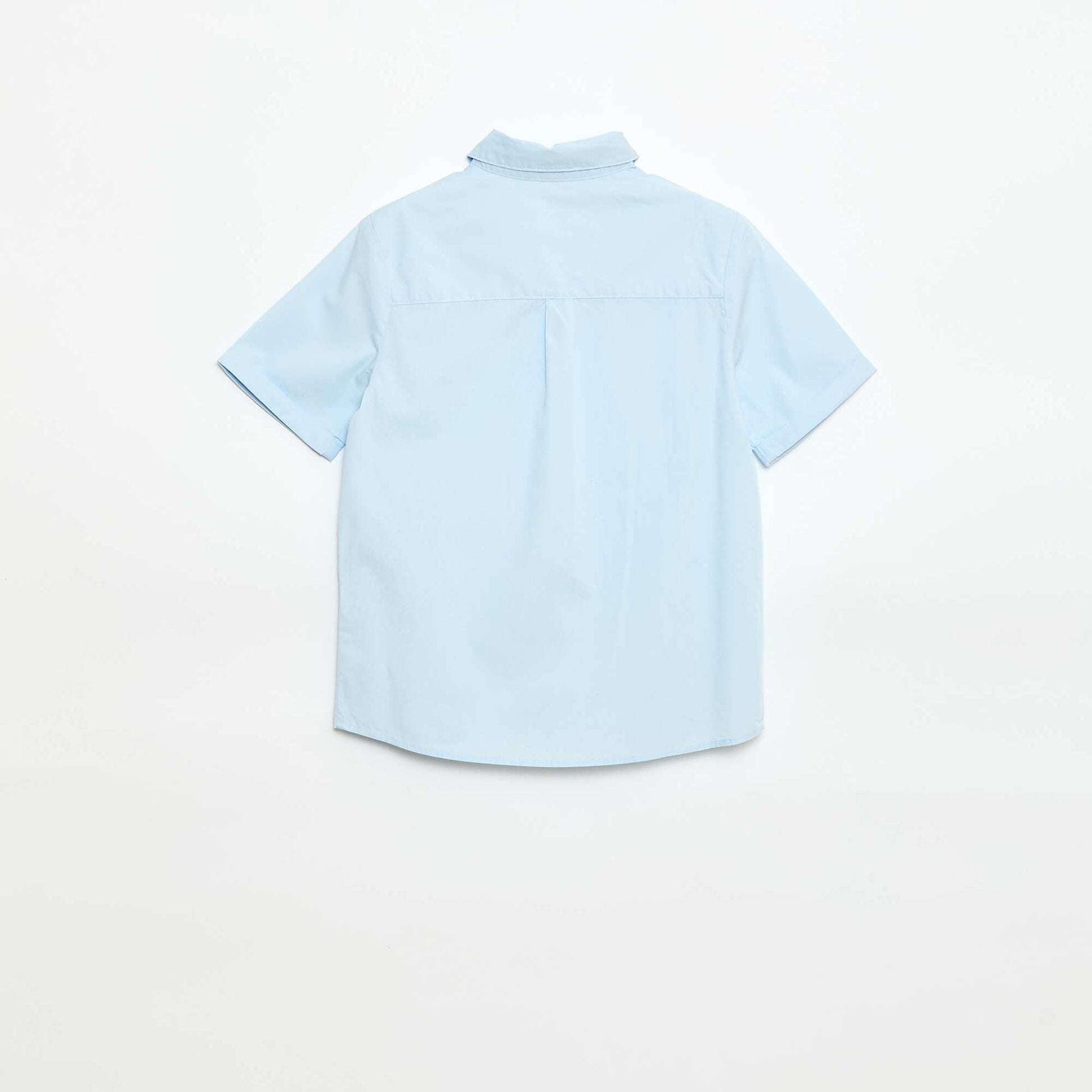 Chemise en popeline avec nœud papillon BLEU