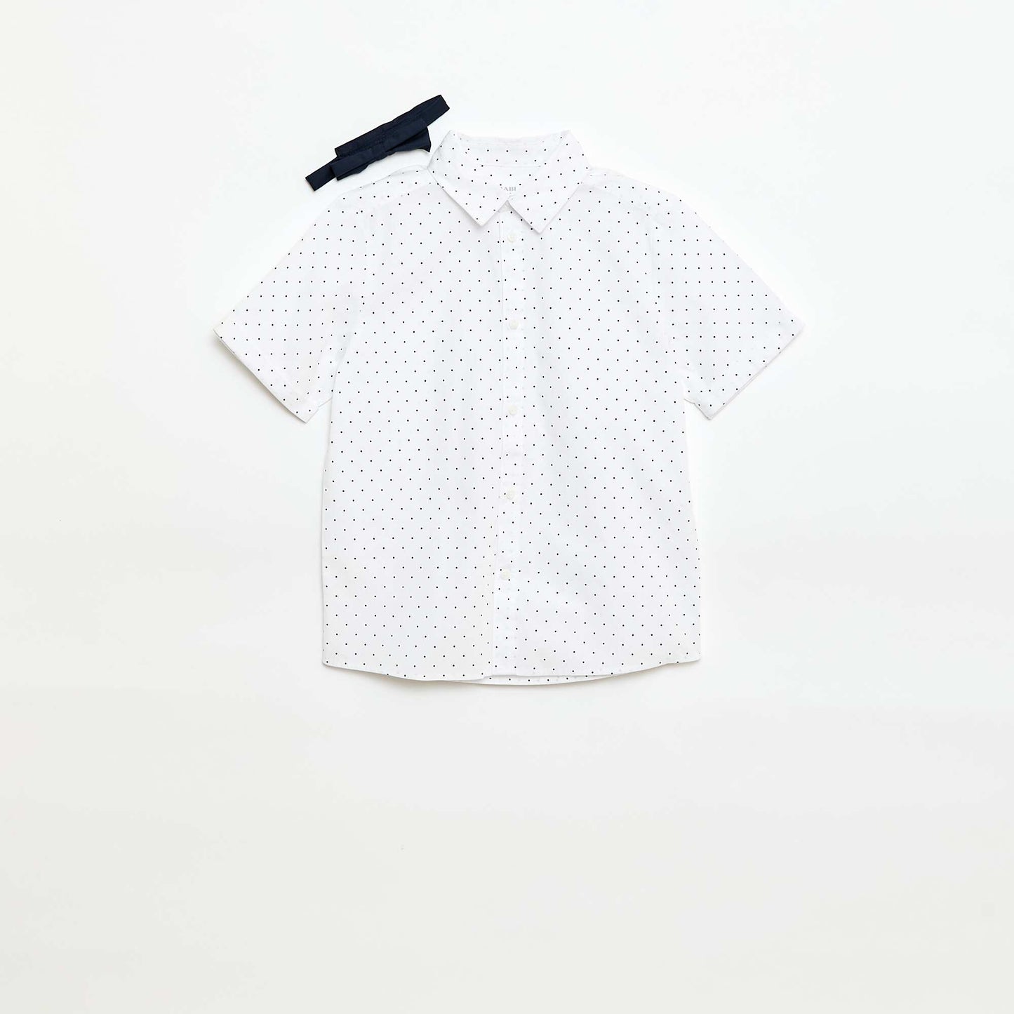 Chemise en popeline avec nœud papillon BLANC