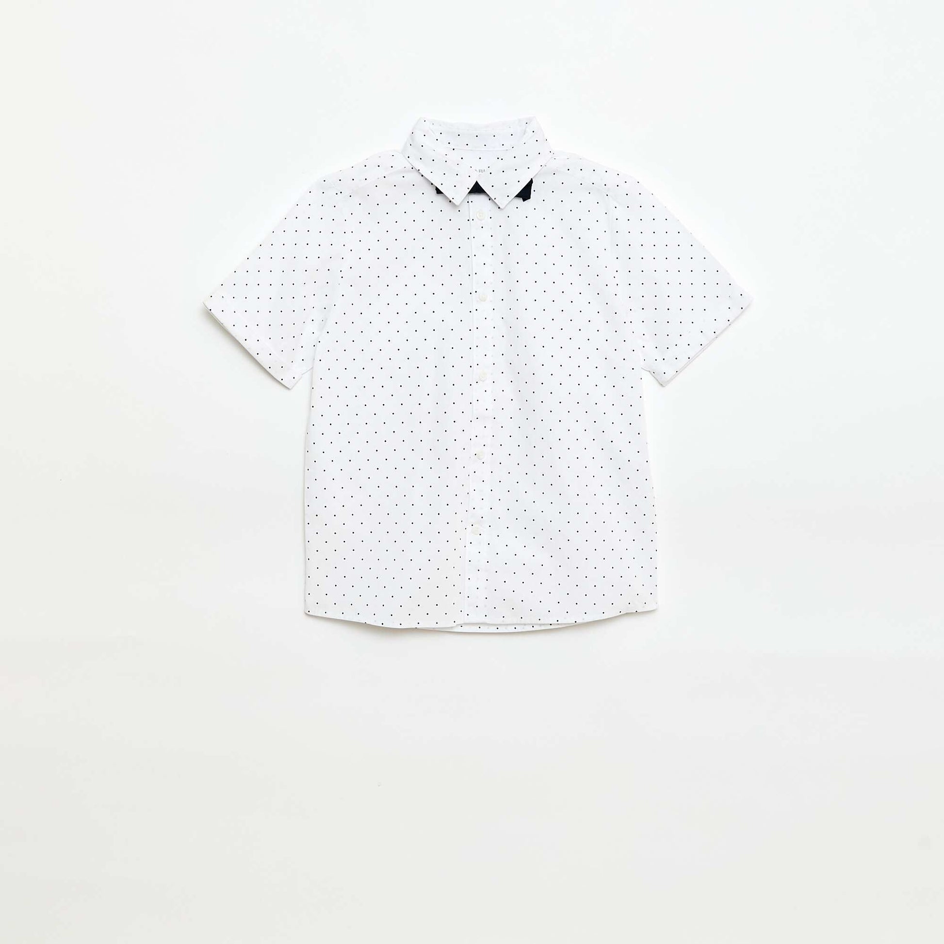 Chemise en popeline avec nœud papillon BLANC