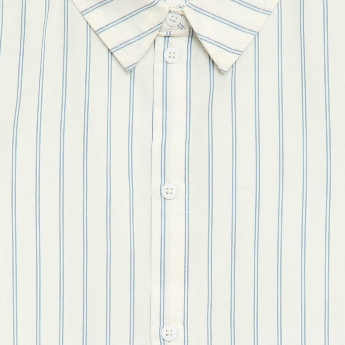 Chemise à rayures manches courtes en coton BEIGE