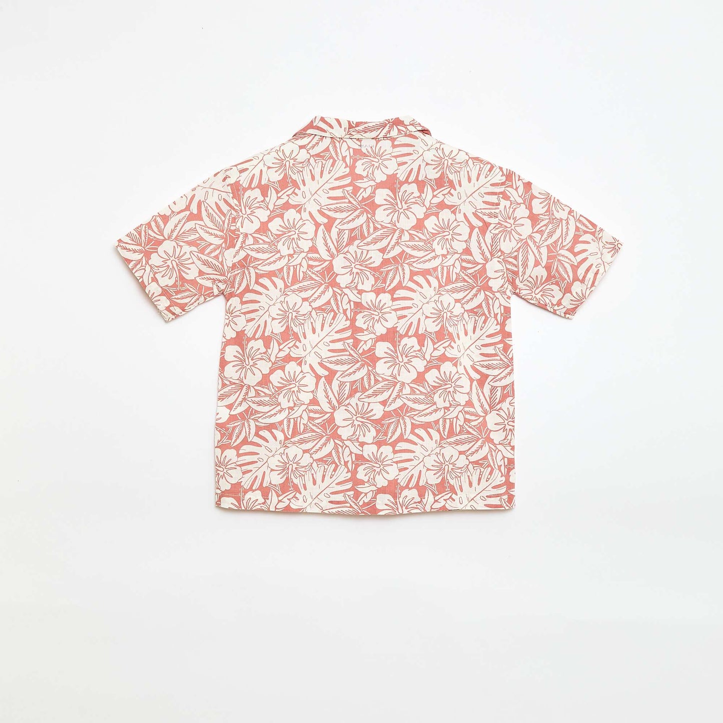 Chemise regular manches courtes en coton ROUGE