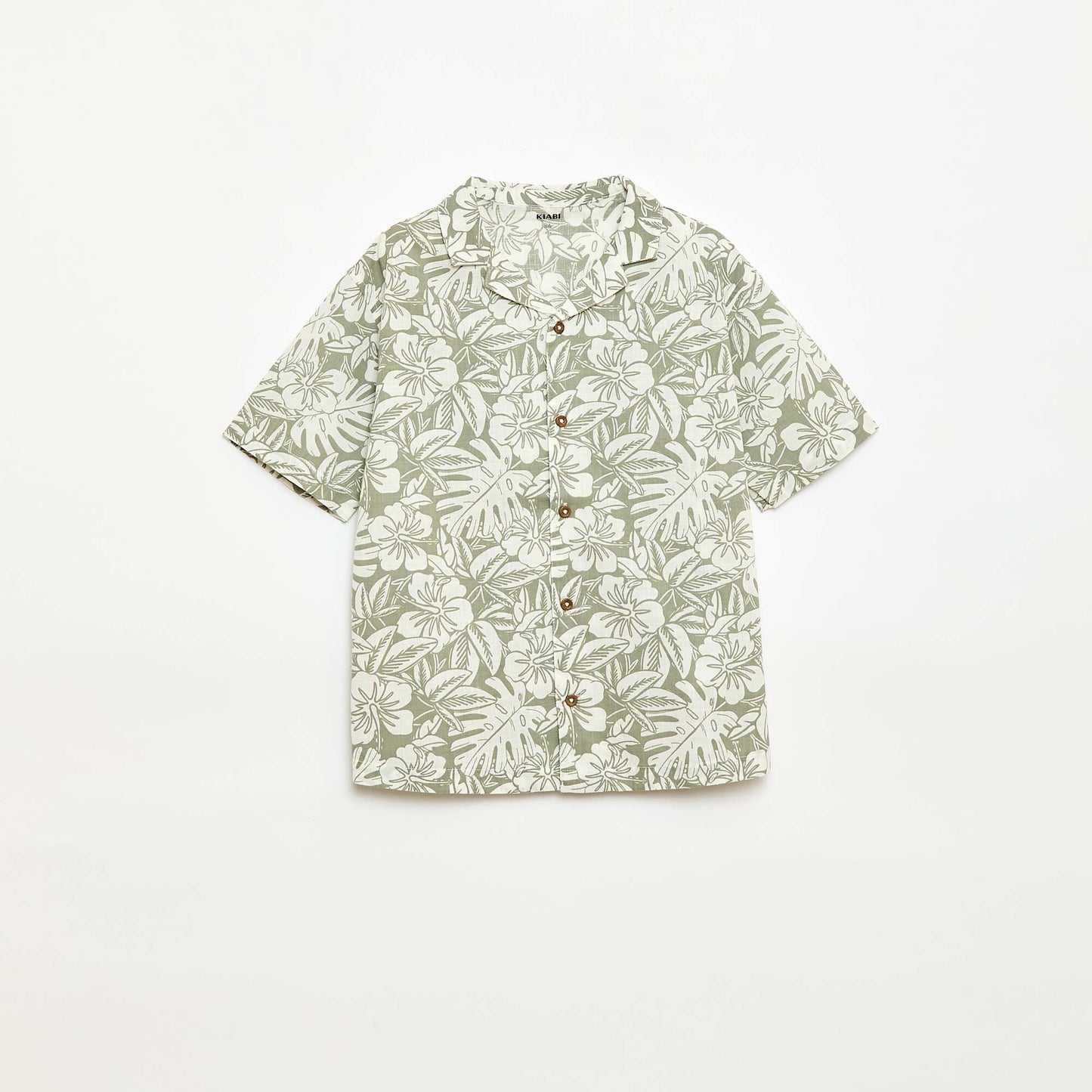 Chemise regular manches courtes en coton KAKI