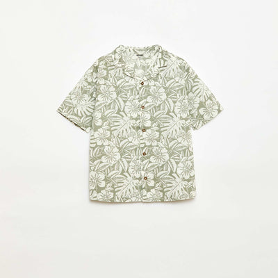 Chemise regular manches courtes en coton KAKI