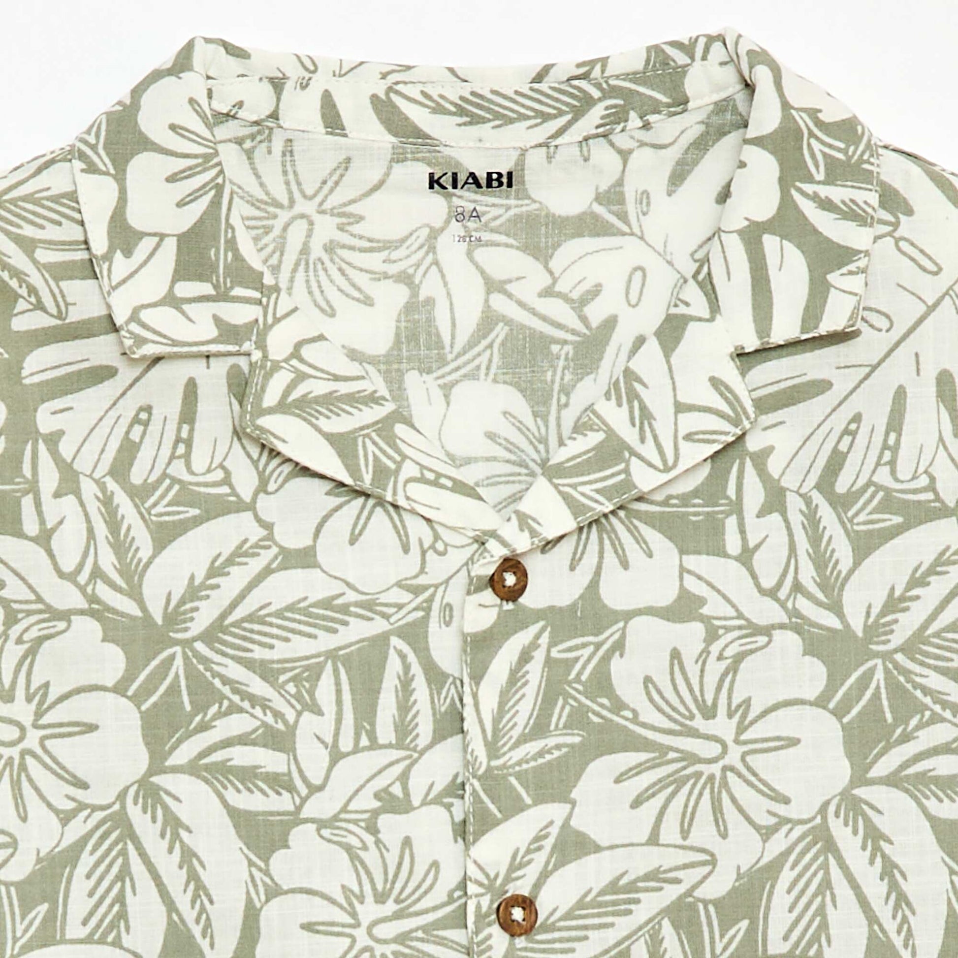 Chemise regular manches courtes en coton KAKI