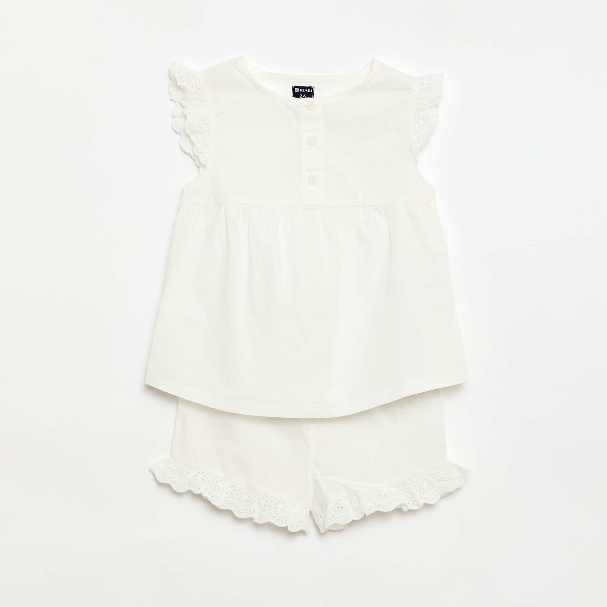 Pyjama court débardeur + short - 2 pièces BLANC