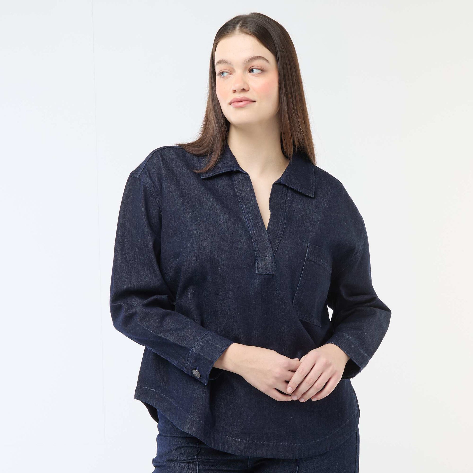 Blouse droite en denim BLEU
