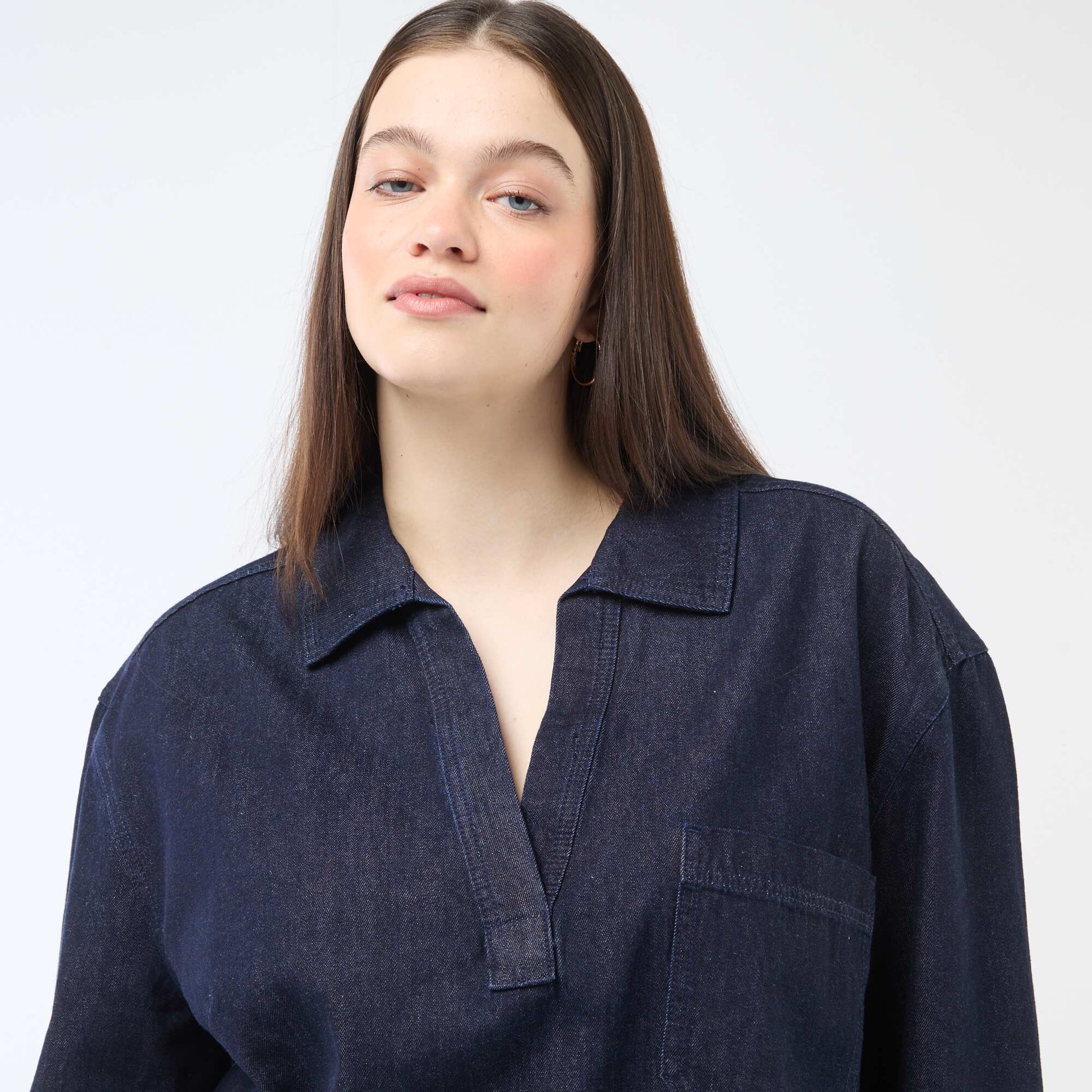 Blouse droite en denim BLEU