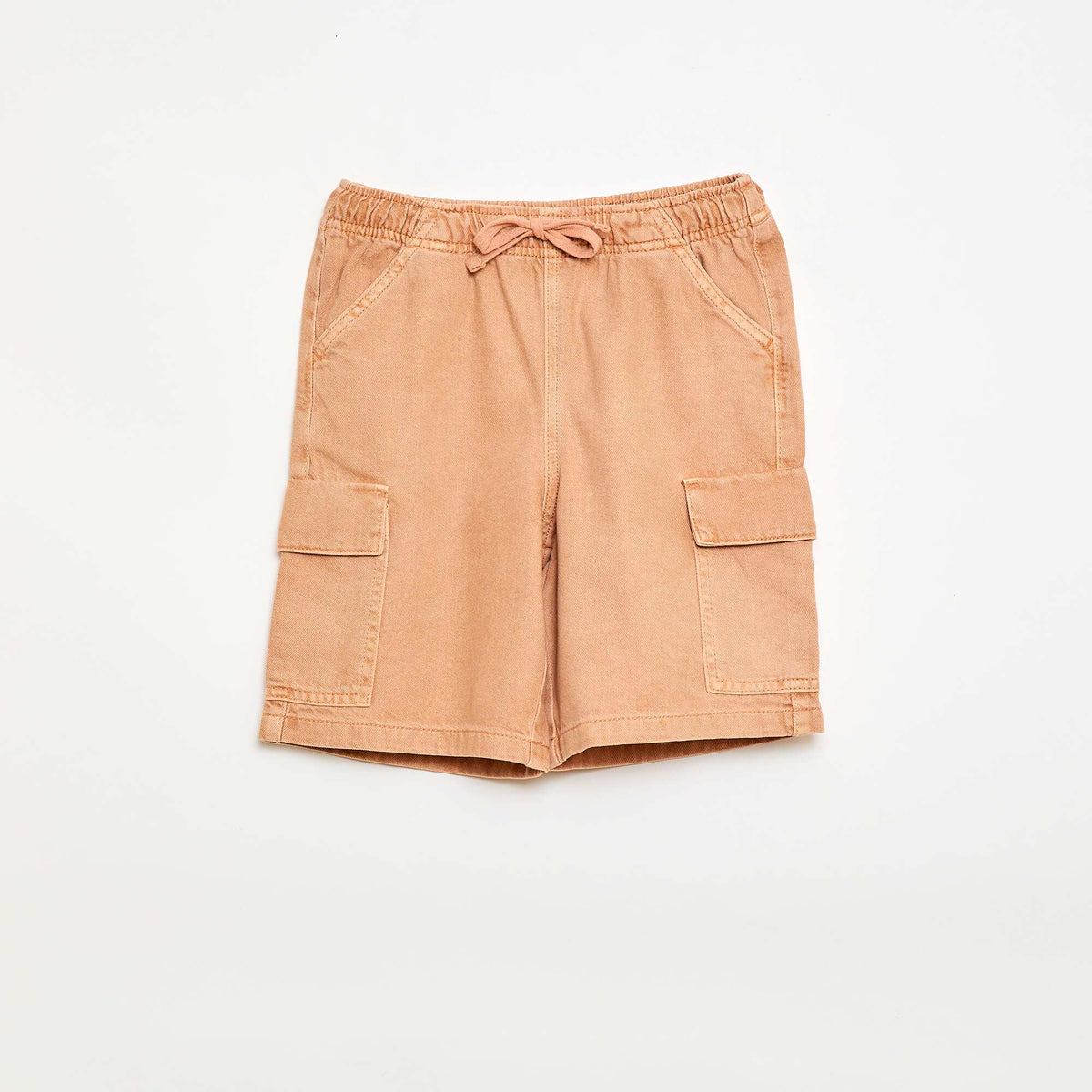 Short uni à cordon en coton ORANGE