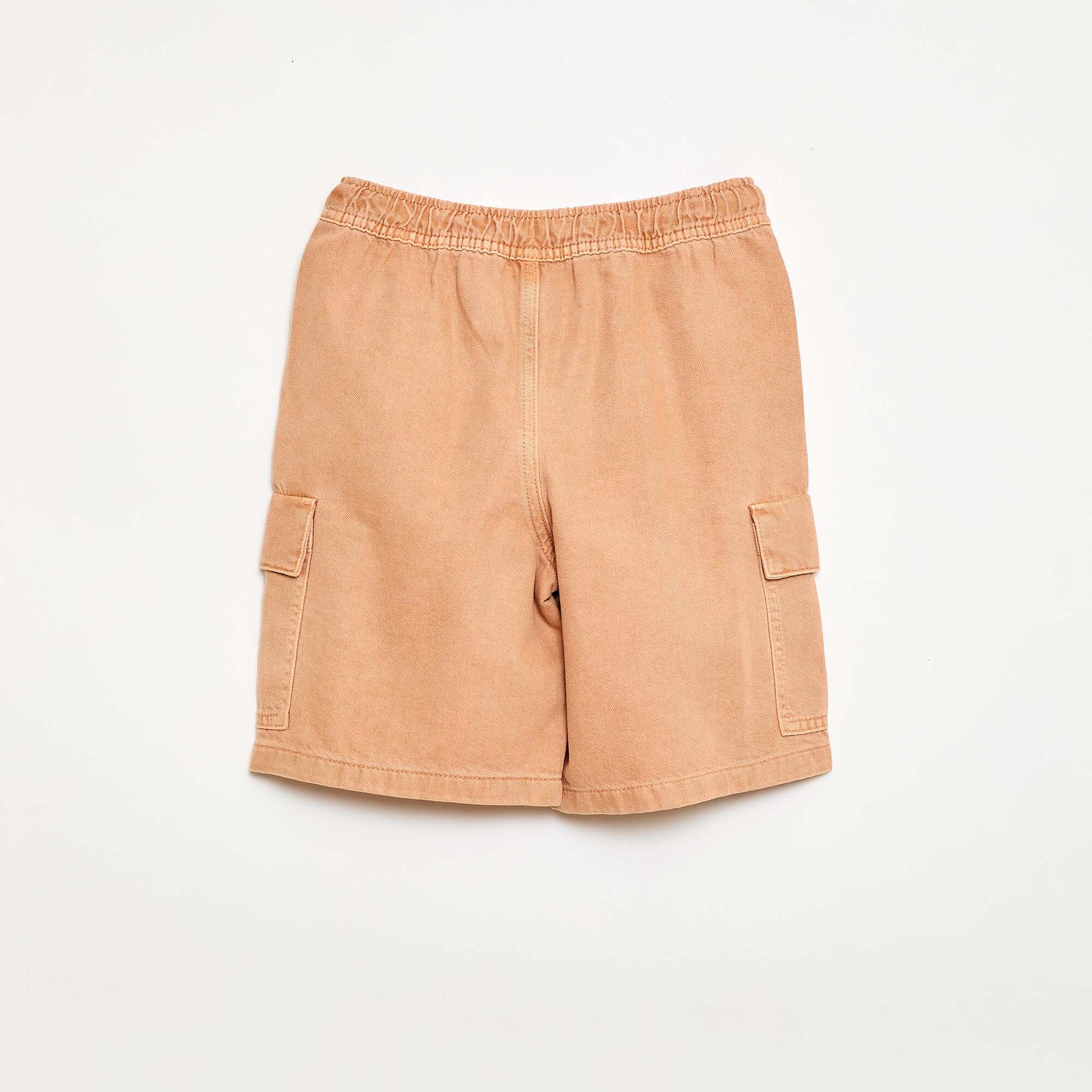 Short uni à cordon en coton ORANGE