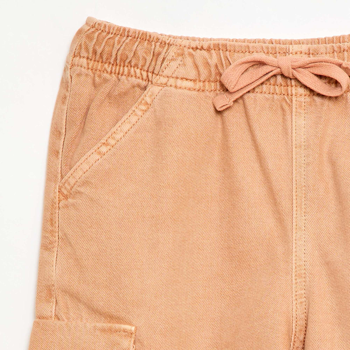 Short uni à cordon en coton ORANGE