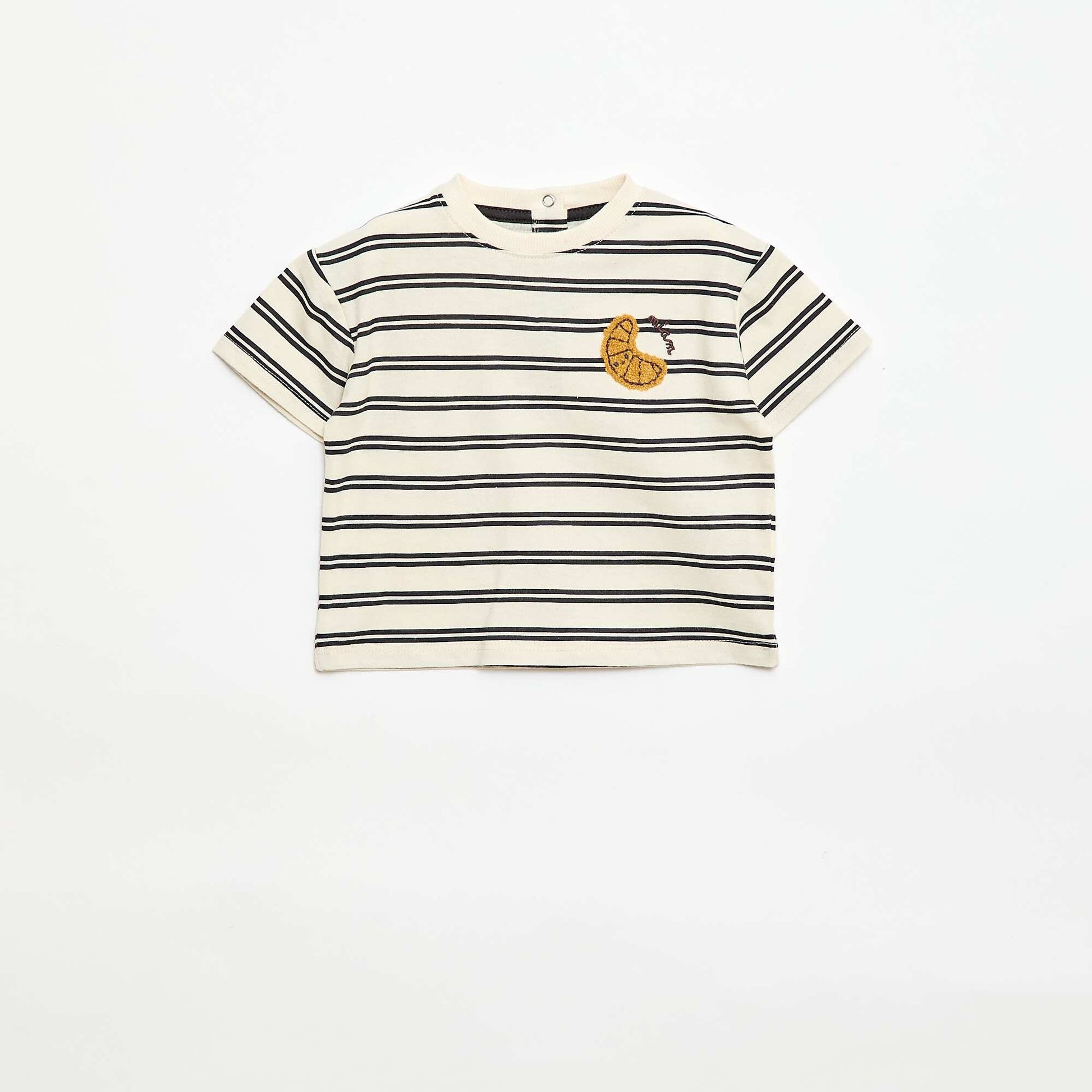 T-shirt en jersey manches courtes avec poche poitrine imprimé JAUNE