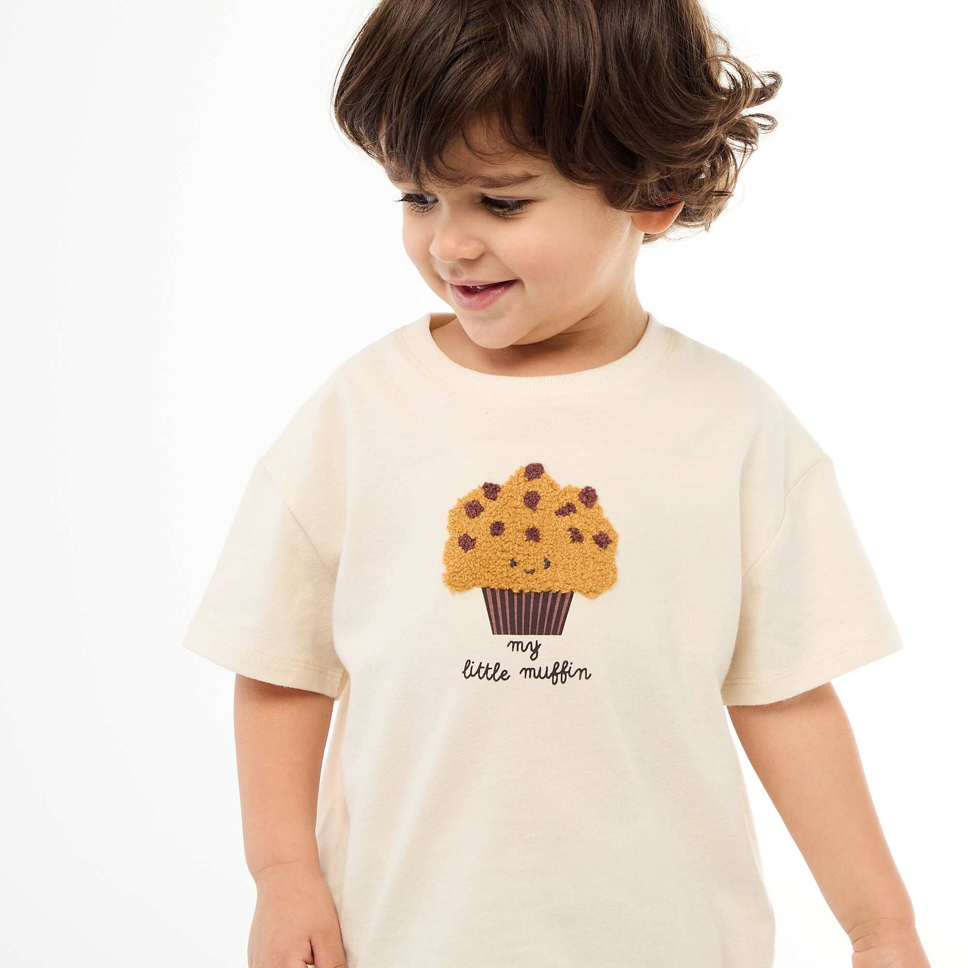 T-shirt en jersey manches courtes avec poche poitrine imprimé BLANC