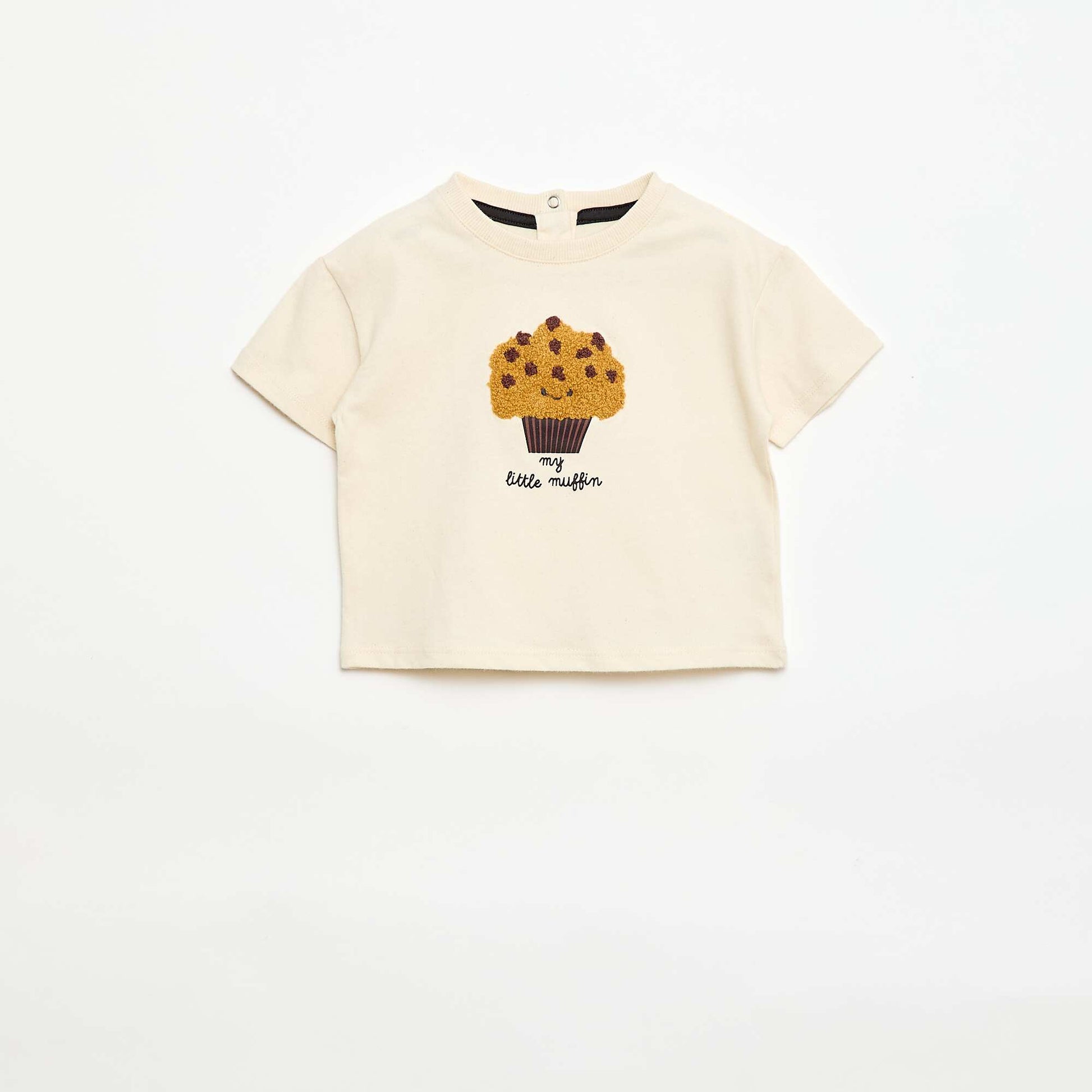 T-shirt en jersey manches courtes avec poche poitrine imprimé BLANC