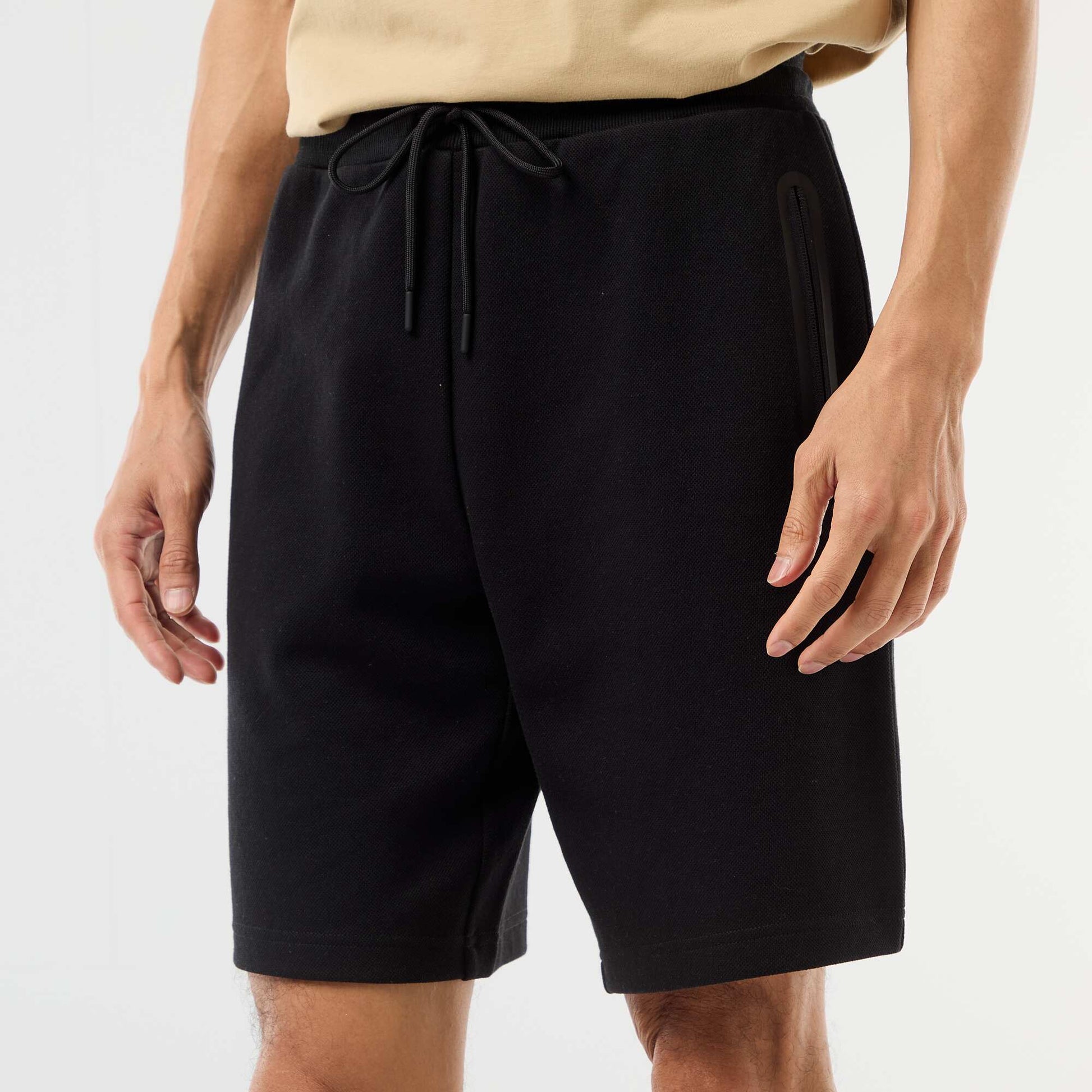 Bermuda en maille piqué style sport NOIR