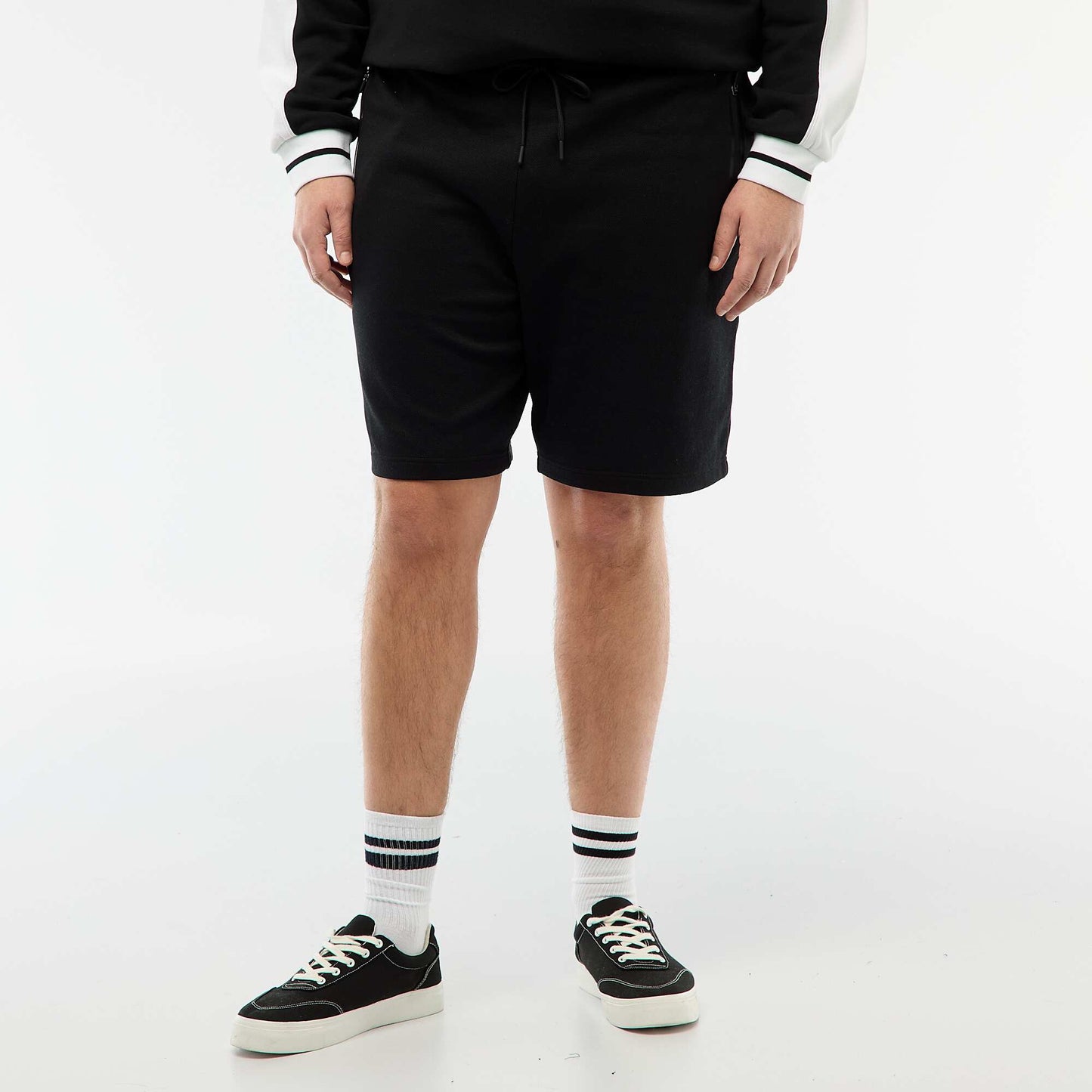 Bermuda en piqué de coton NOIR