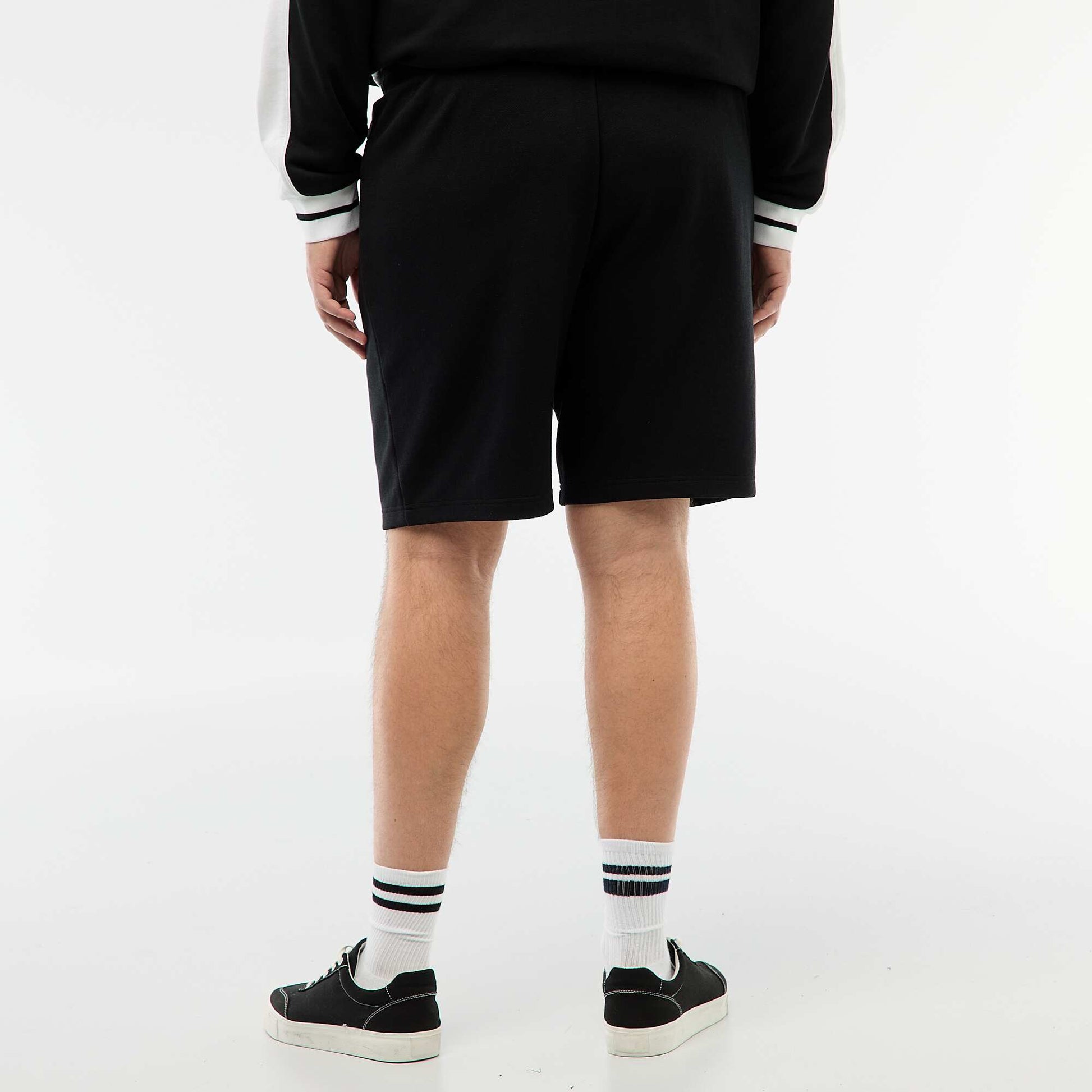 Bermuda en piqué de coton NOIR