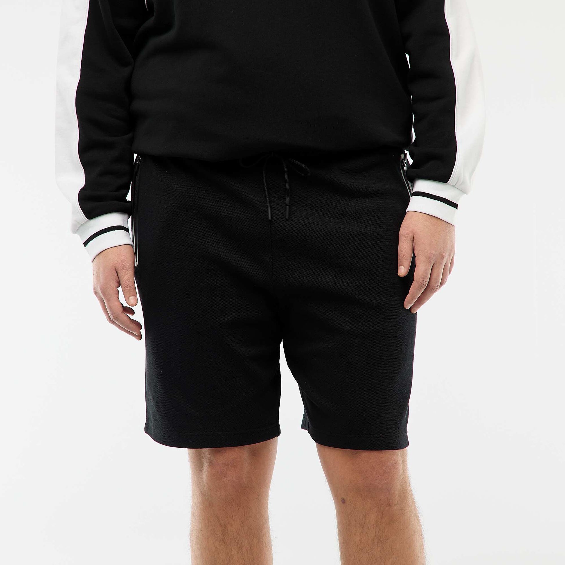 Bermuda en piqué de coton NOIR