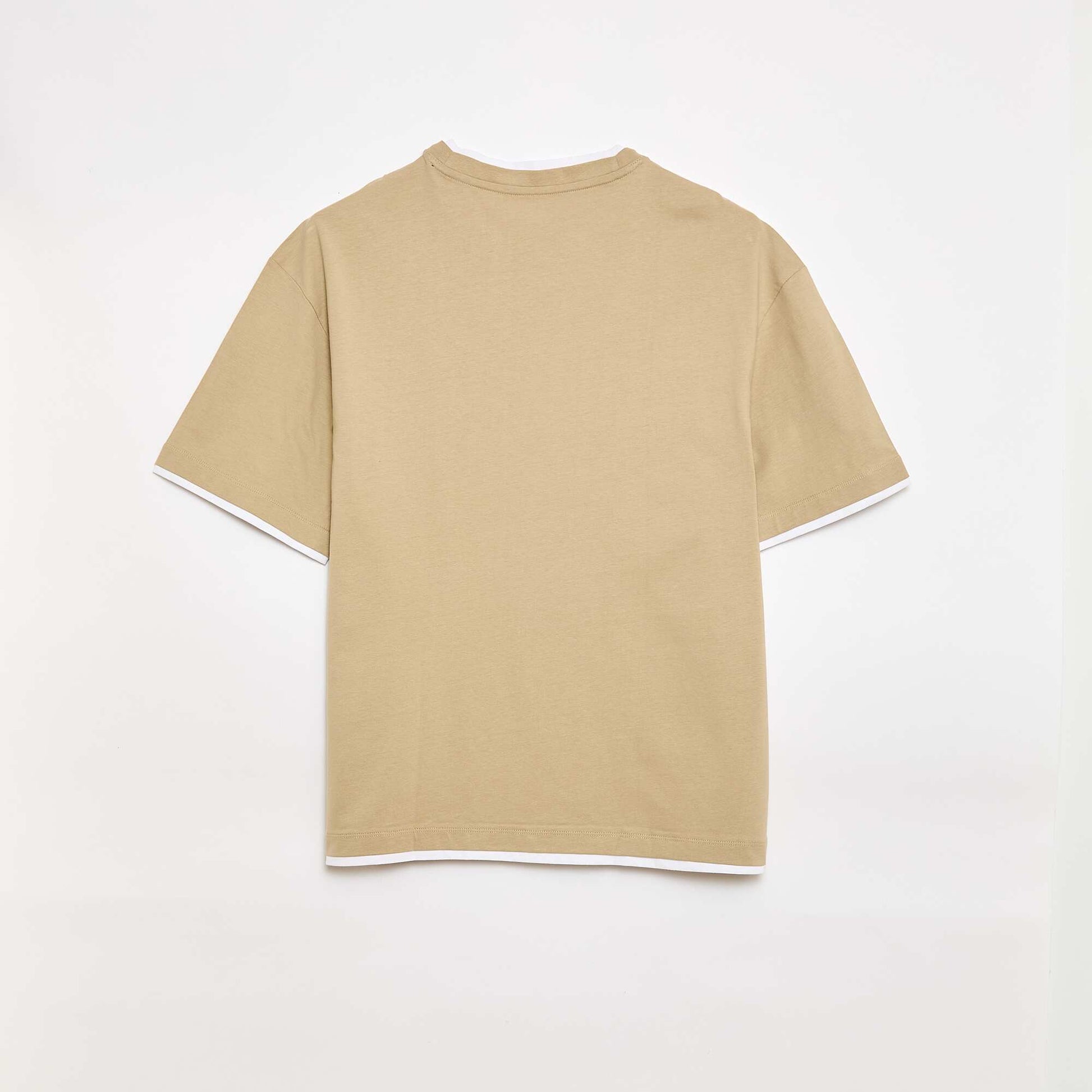 Tee-shirt oversize effet 2-en-1 +1m90 BEIGE