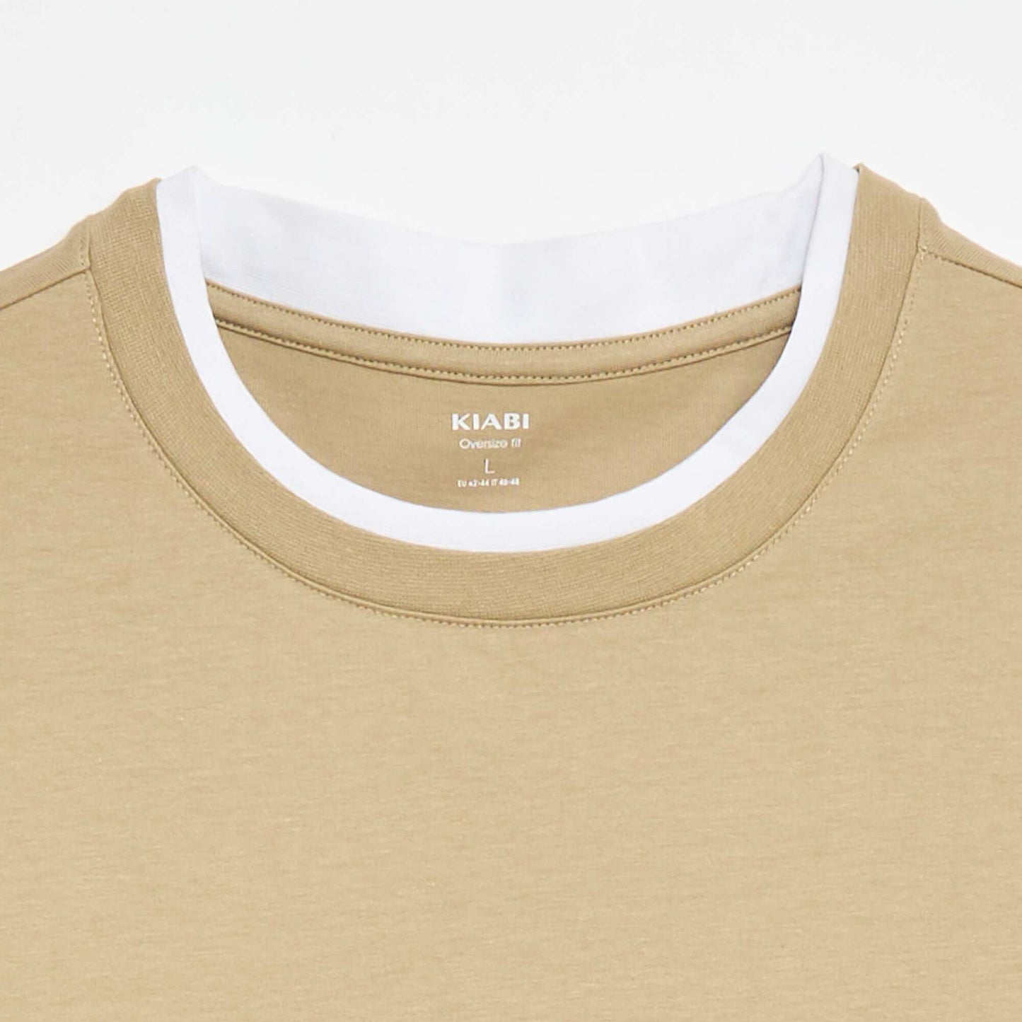 Tee-shirt oversize effet 2-en-1 +1m90 BEIGE