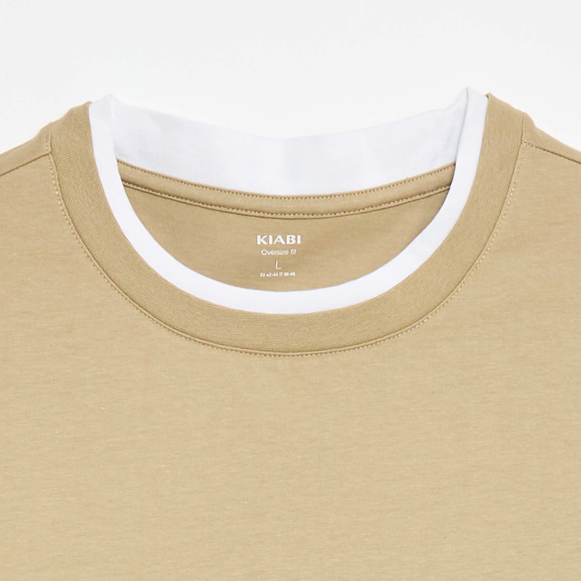 Tee-shirt oversize effet 2-en-1 +1m90 BEIGE