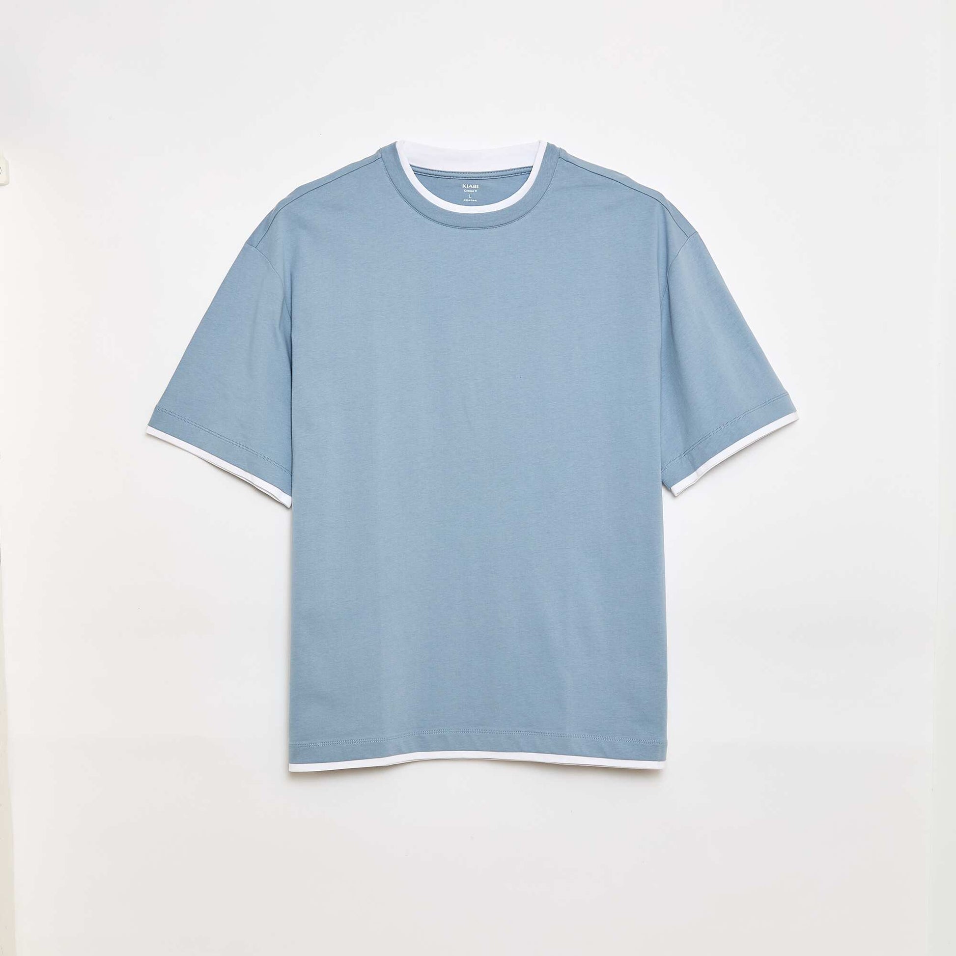 Tee-shirt oversize effet 2-en-1 +1m90 BLEU