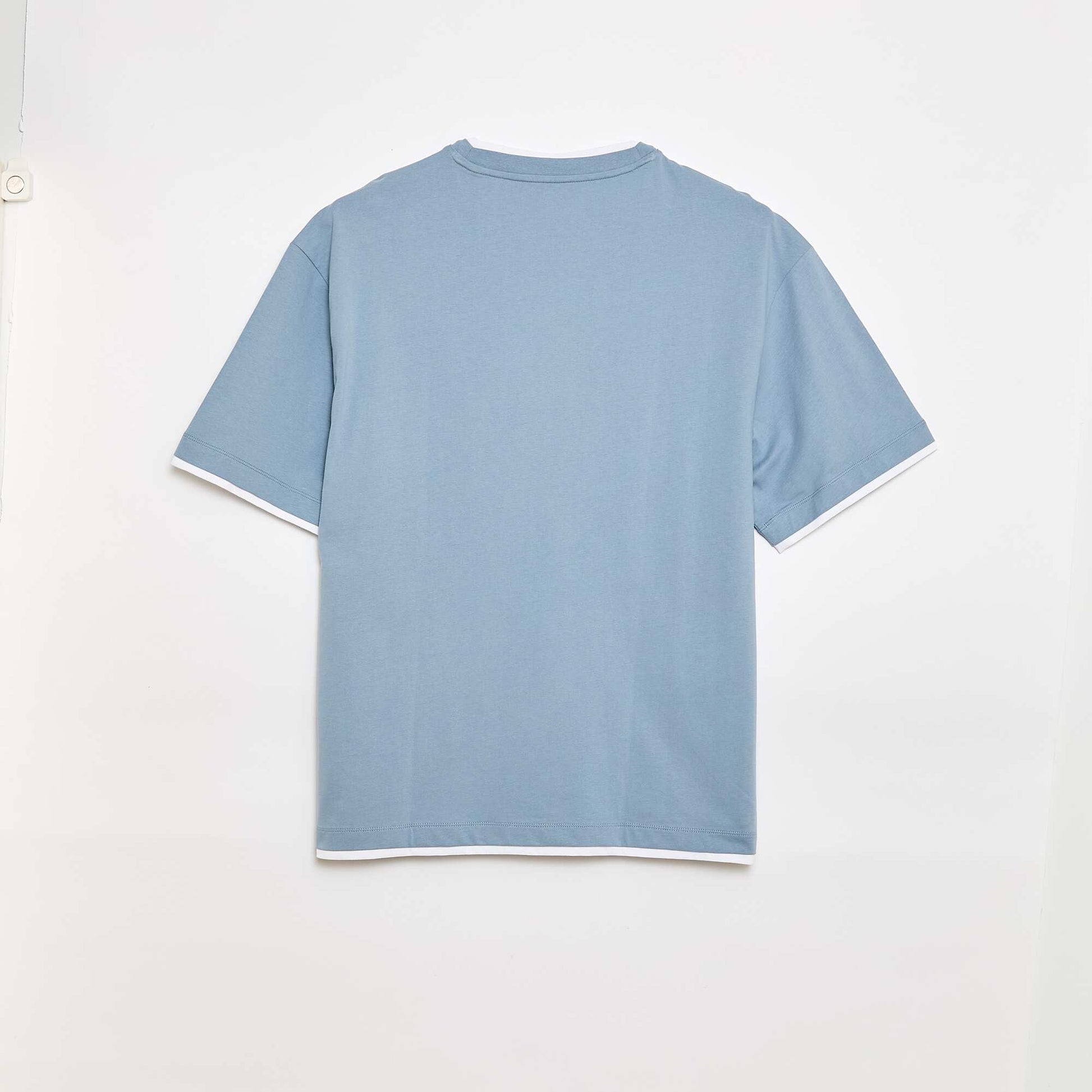 Tee-shirt oversize effet 2-en-1 +1m90 BLEU